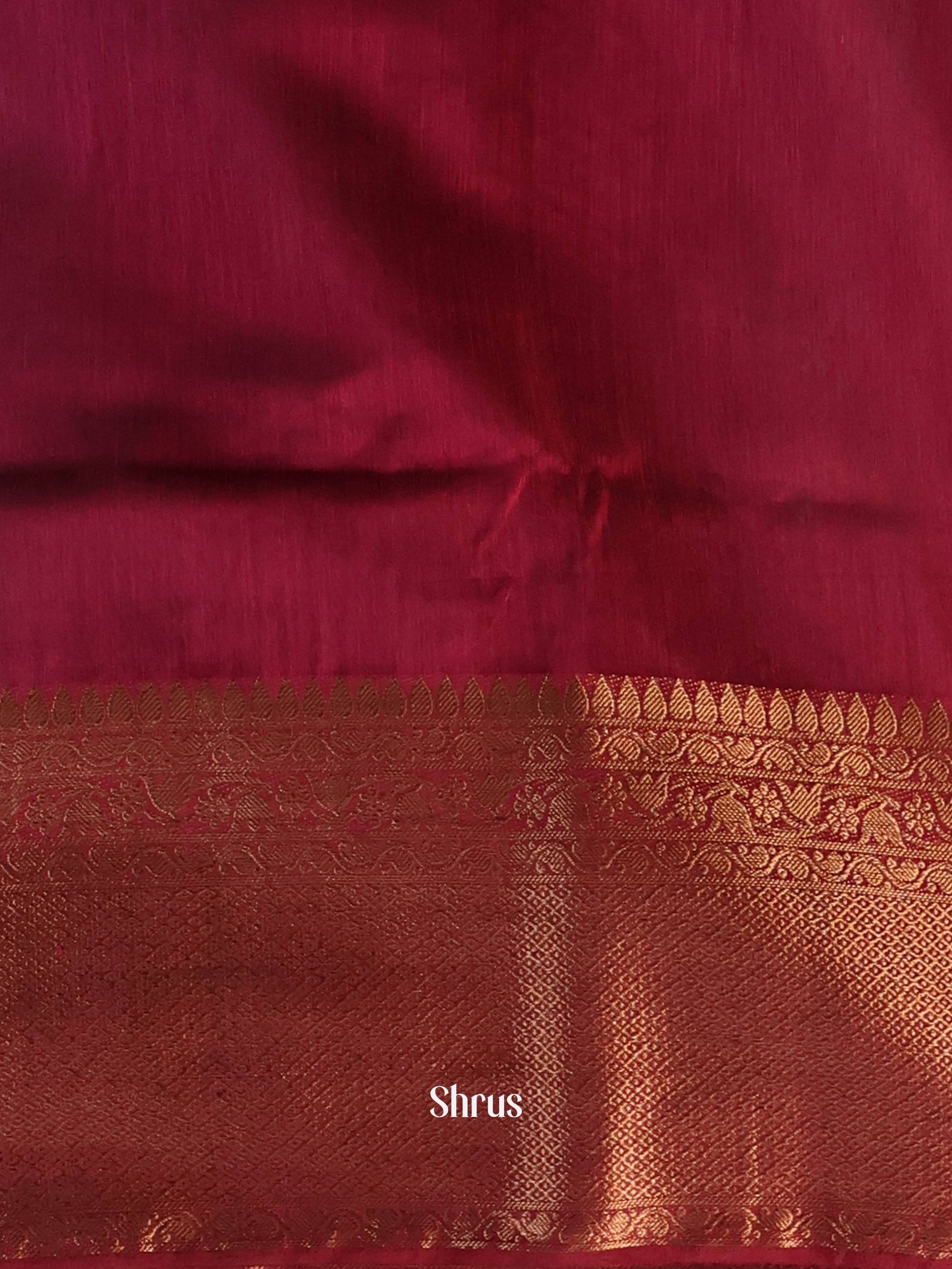 Grey & Maroon- Semi Jute Saree - Shop on Shrus.com