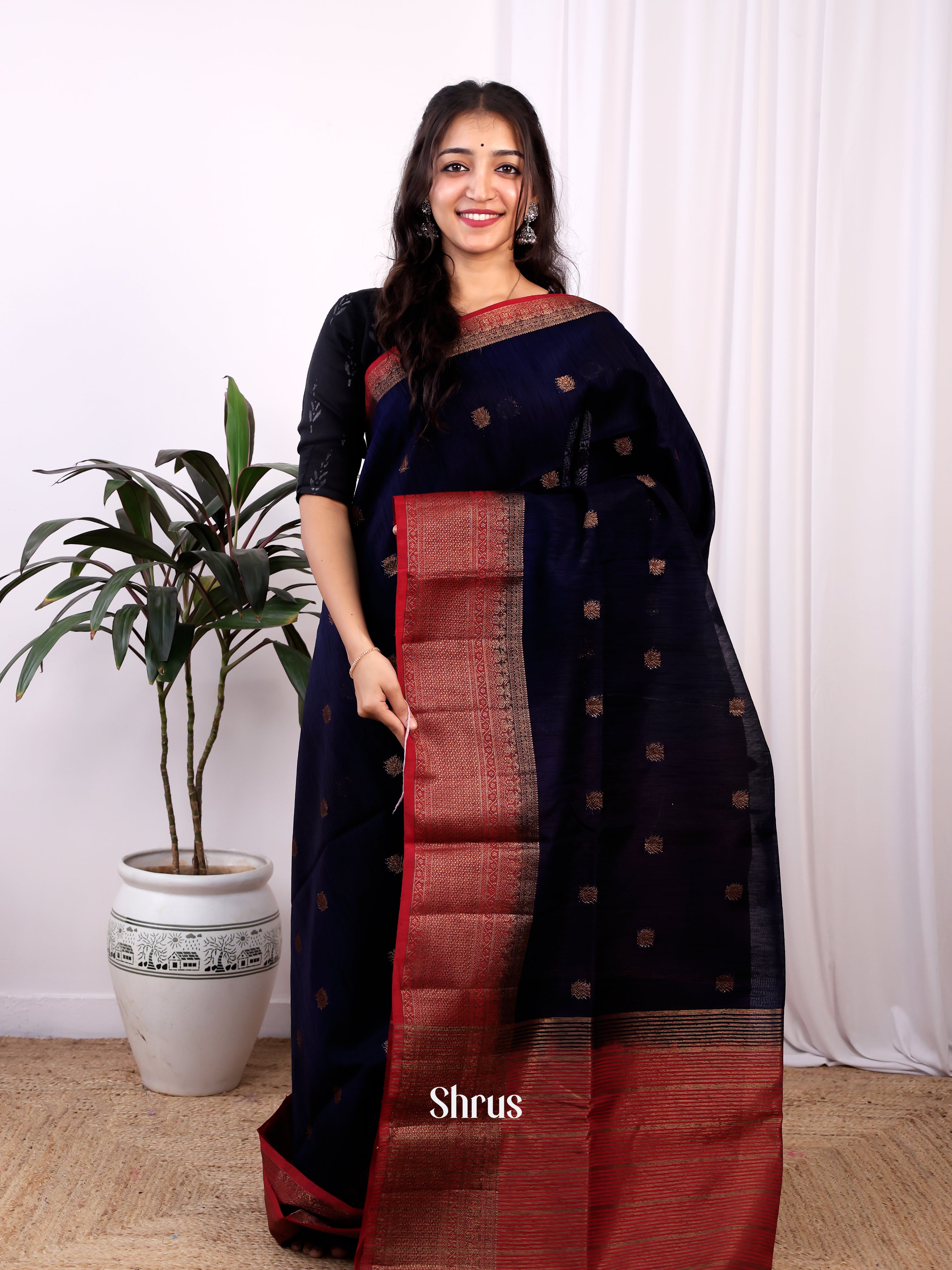 Blue & Maroon -Semi Jute - Shop on Shrus.com