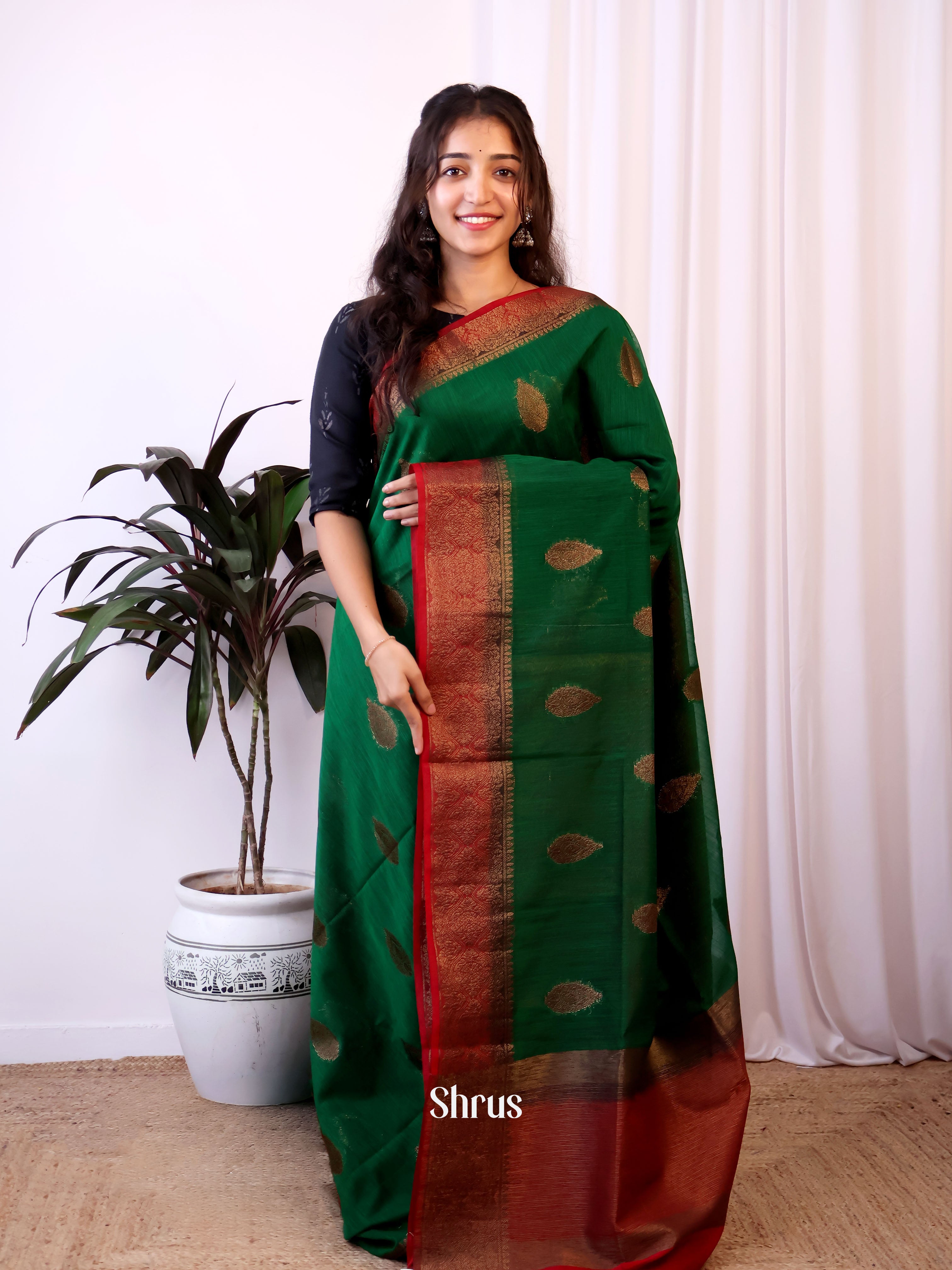 CJS03218 - Semi Jute Saree - Shop on Shrus.com