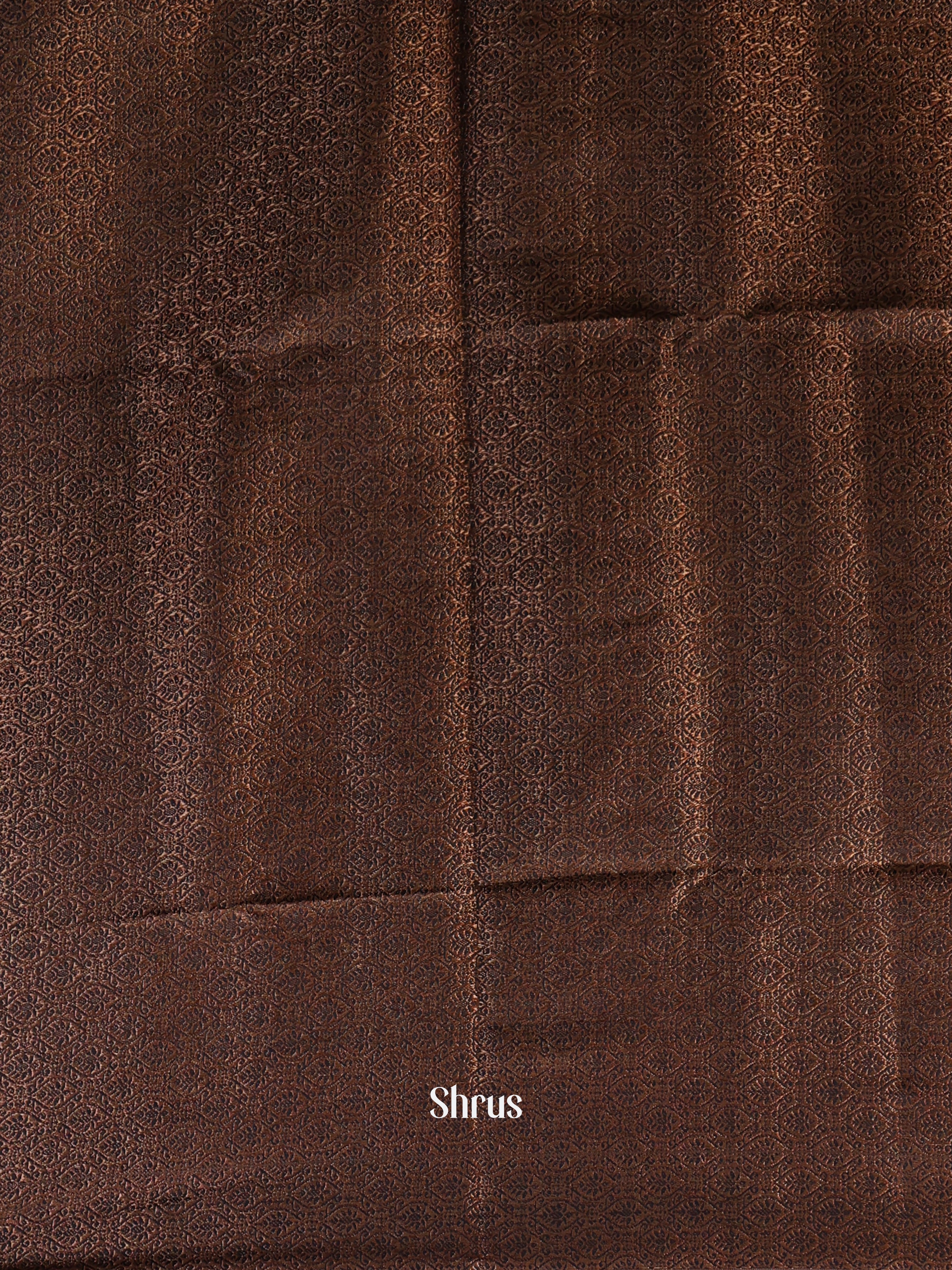 Mustard & brown -Semi Jute Saree - Shop on Shrus.com