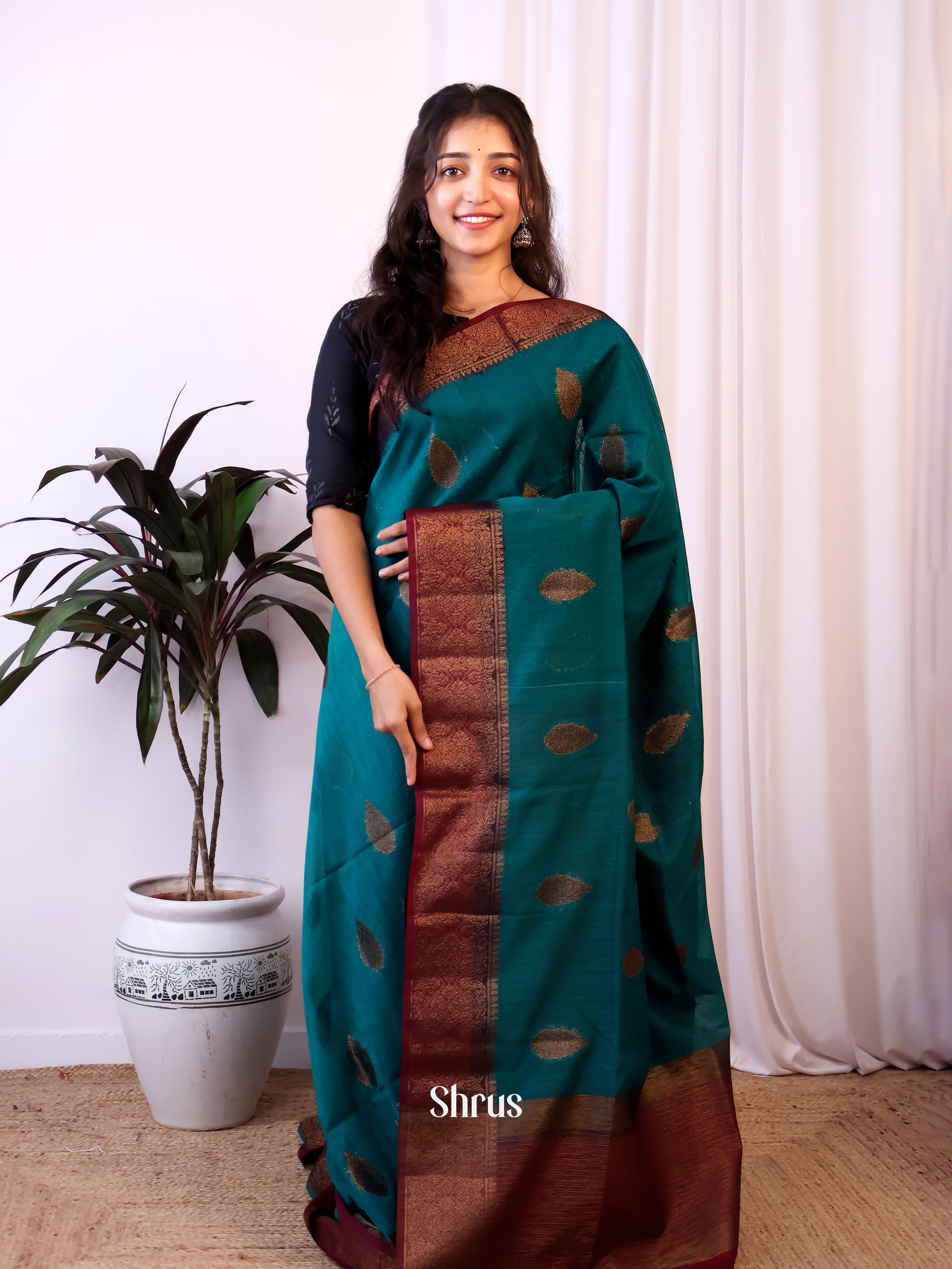 CJS03240 - Semi Jute Saree - Shop on Shrus.com