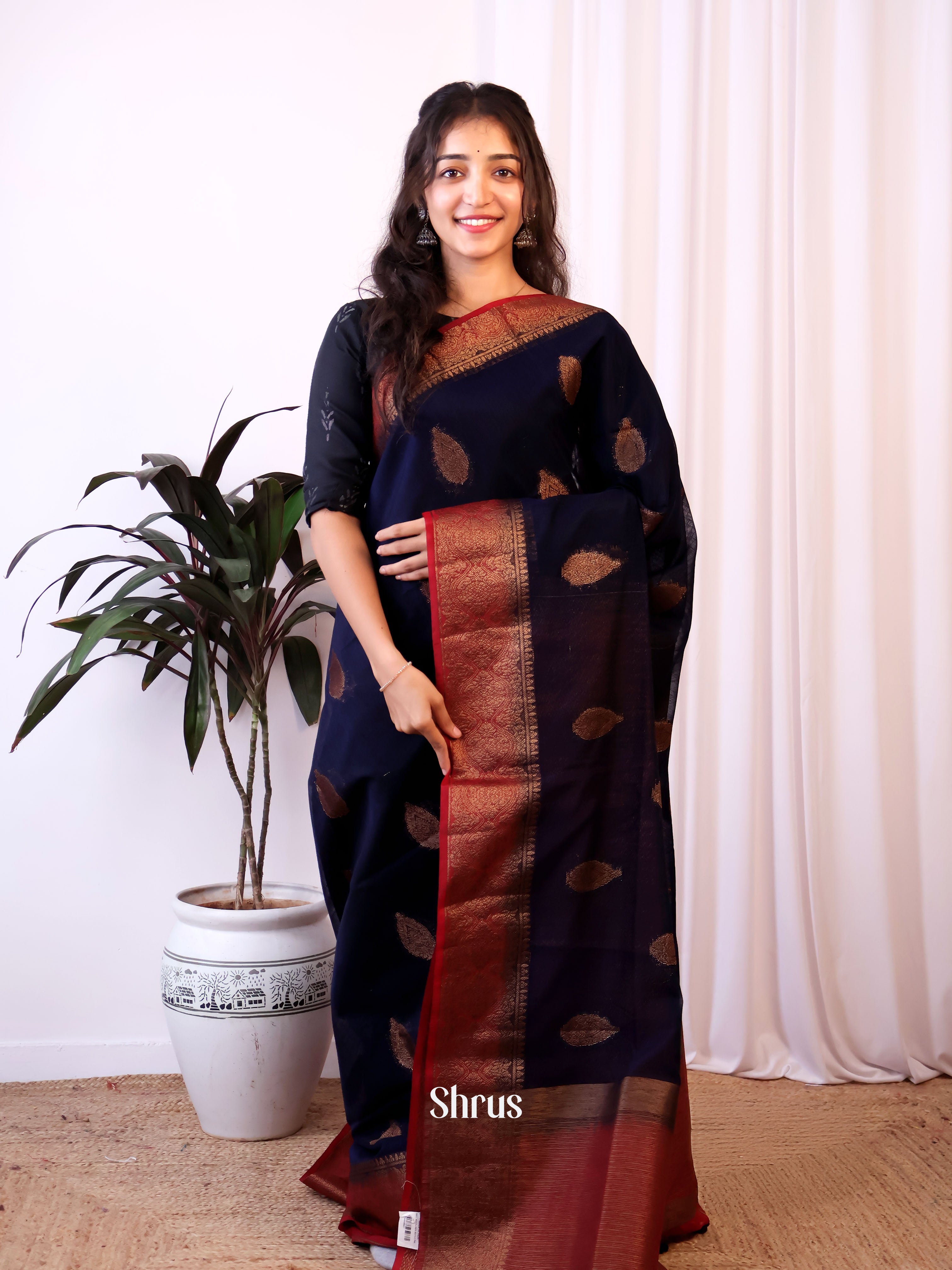 CJS03243 - Semi Jute Saree - Shop on Shrus.com