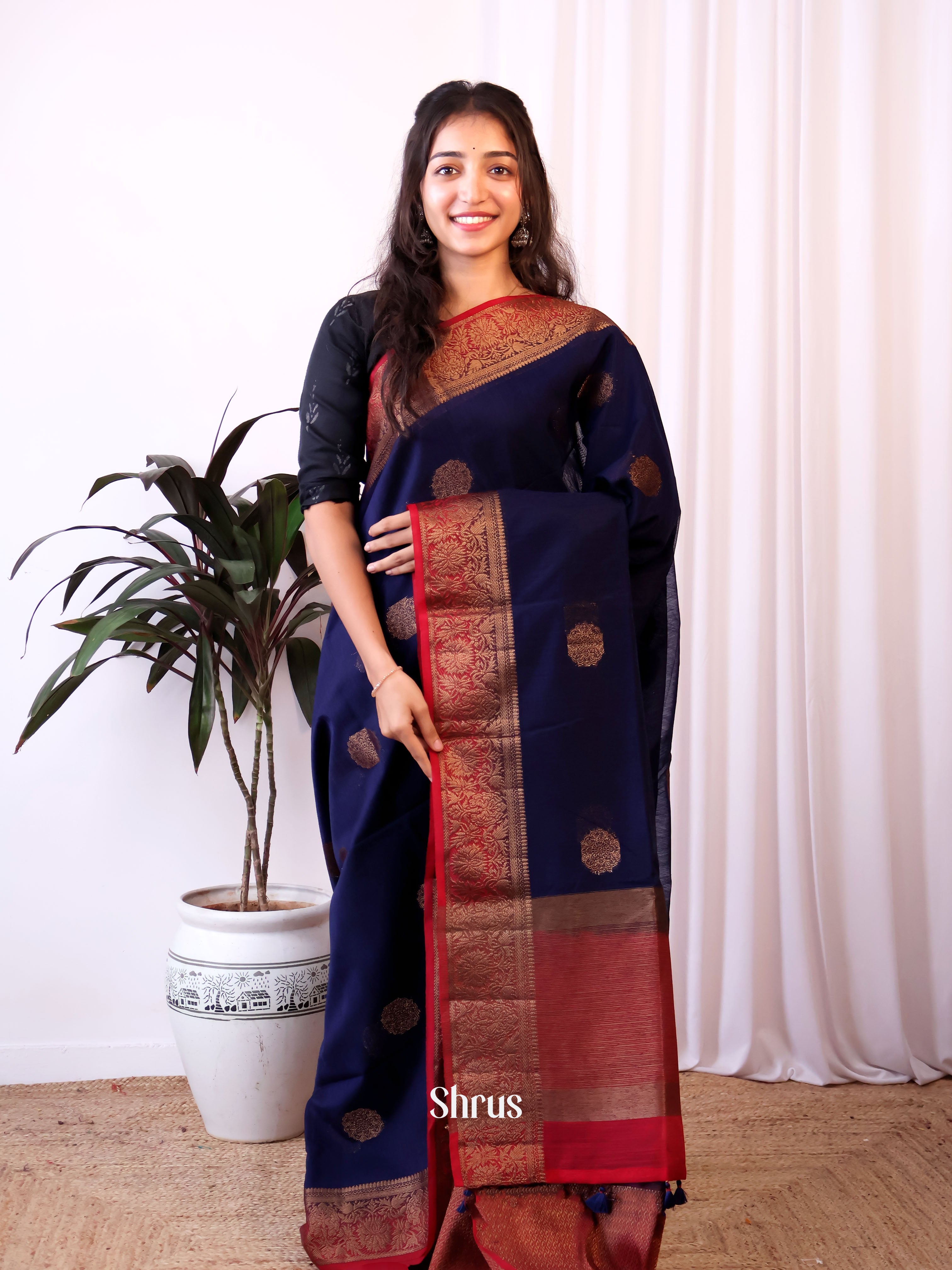 CJS03245 - Semi Jute Saree - Shop on Shrus.com