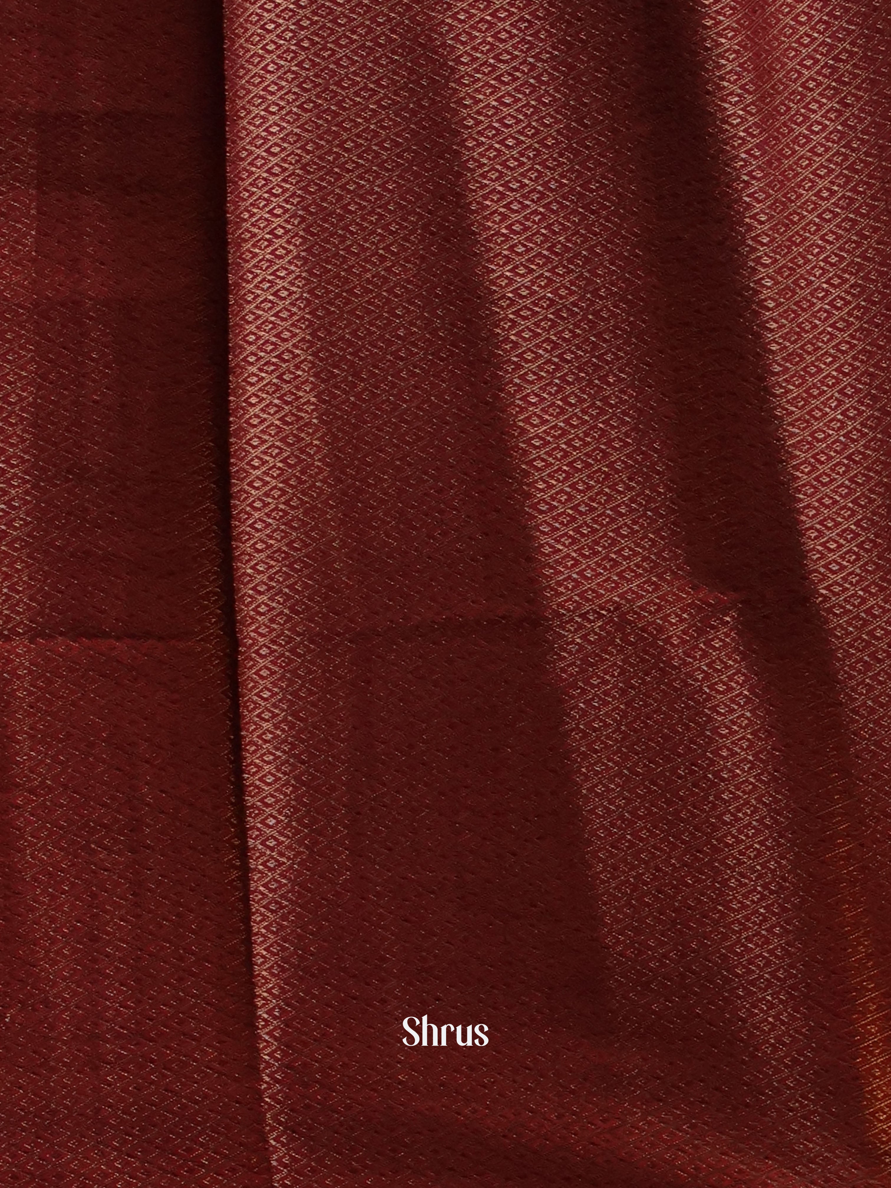 Orange & Maroon - Semi Jute Saree - Shop on Shrus.com