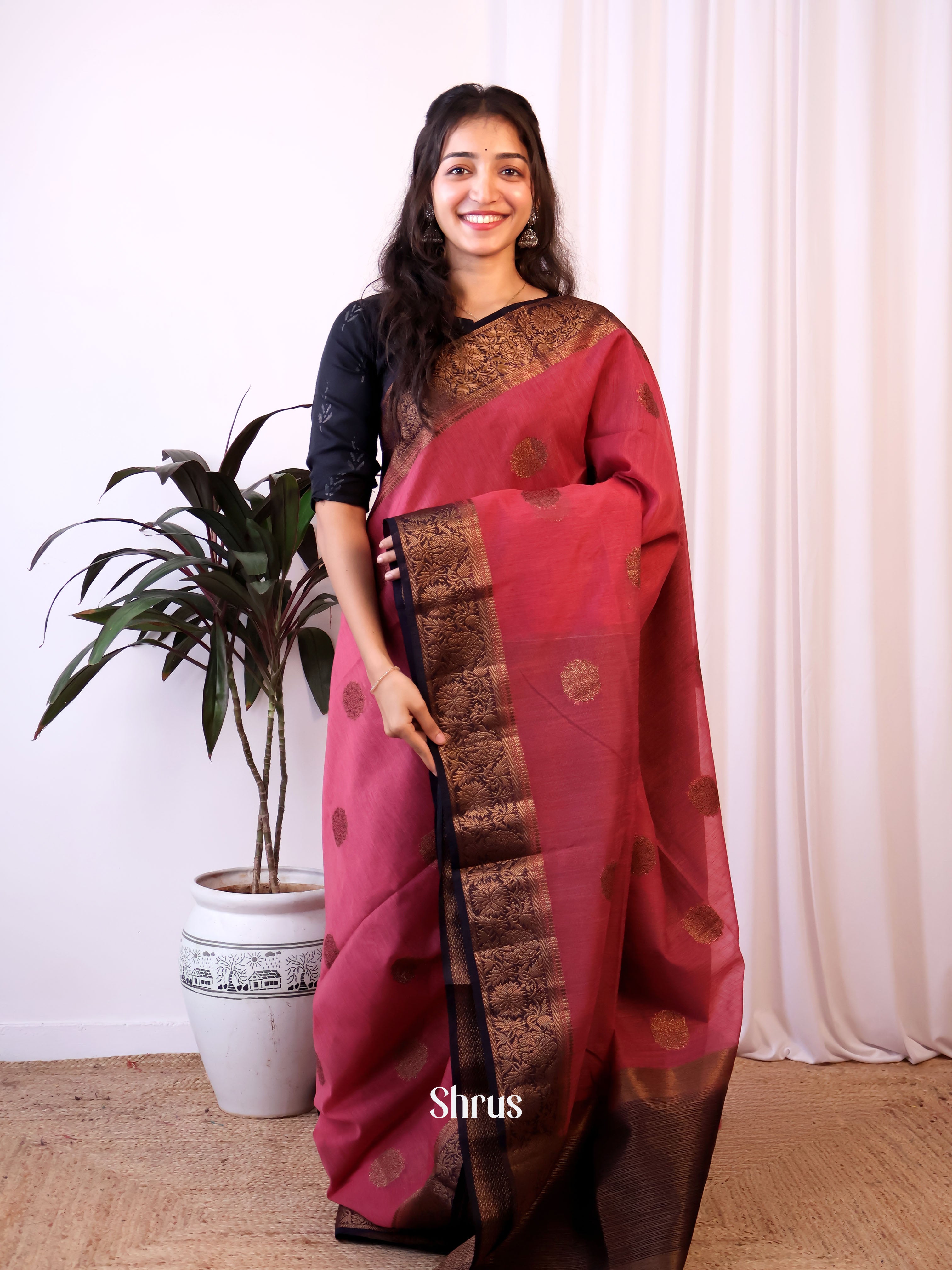 CJS03250 - Semi Jute Saree - Shop on Shrus.com