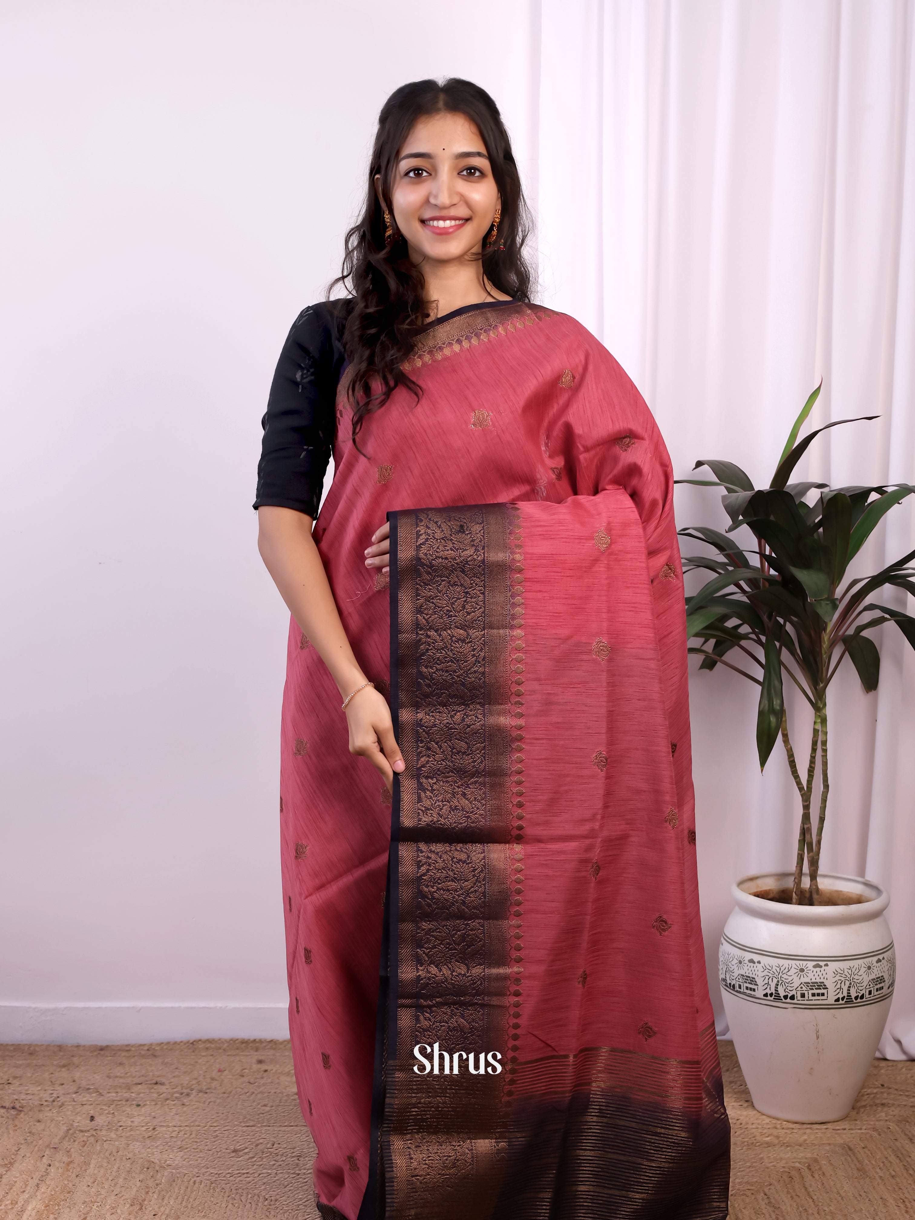 CJS03255- Semi Jute Saree - Shop on Shrus.com