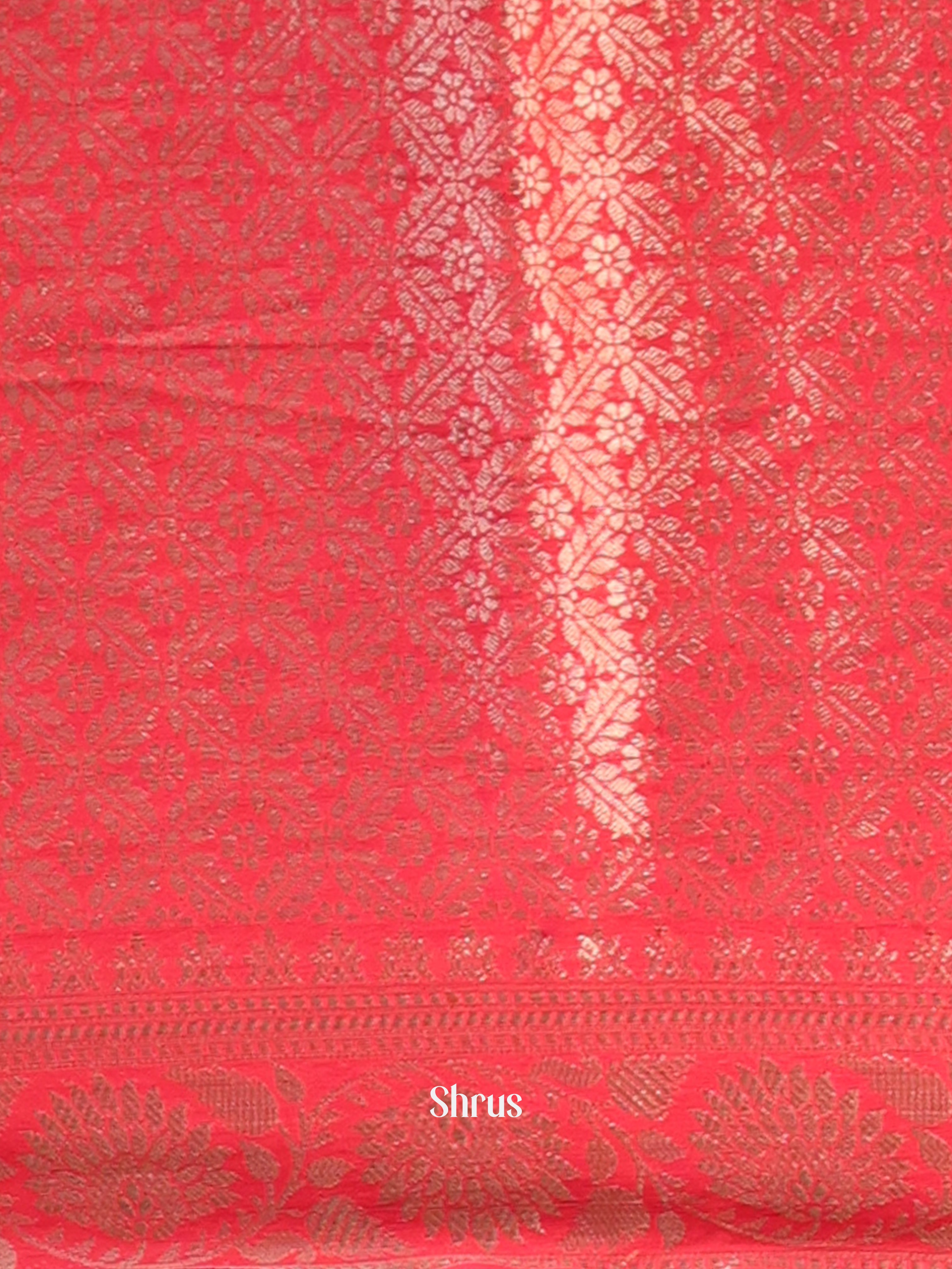 Mustard & Red - Semi Mysoresilk Saree - Shop on Shrus.com