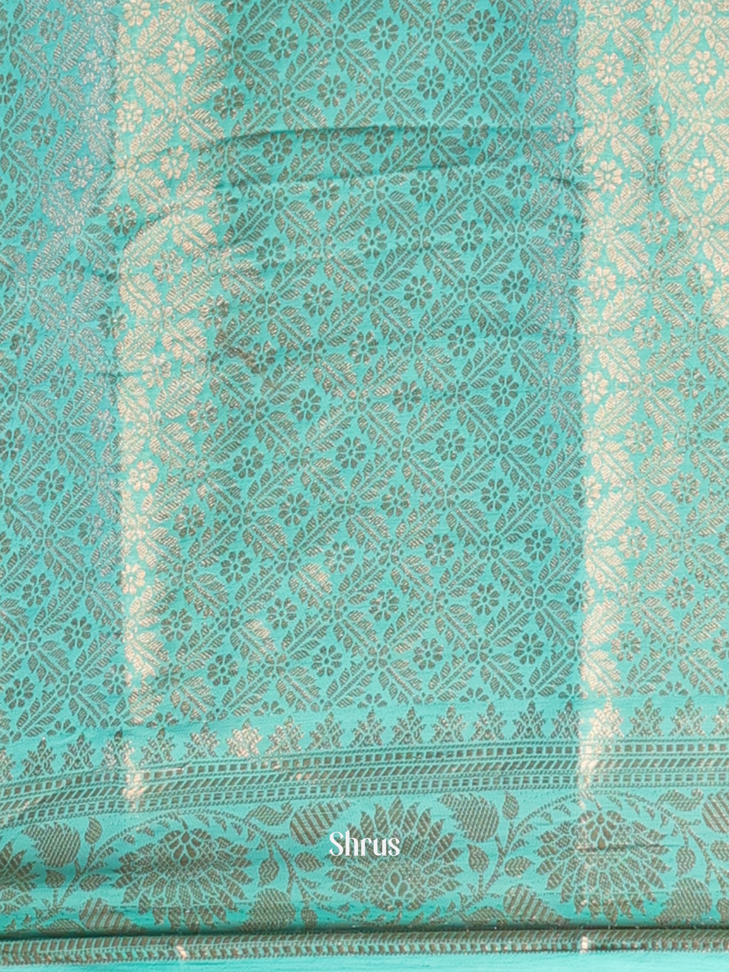 Blue - Semi Mysoresilk Saree - Shop on Shrus.com