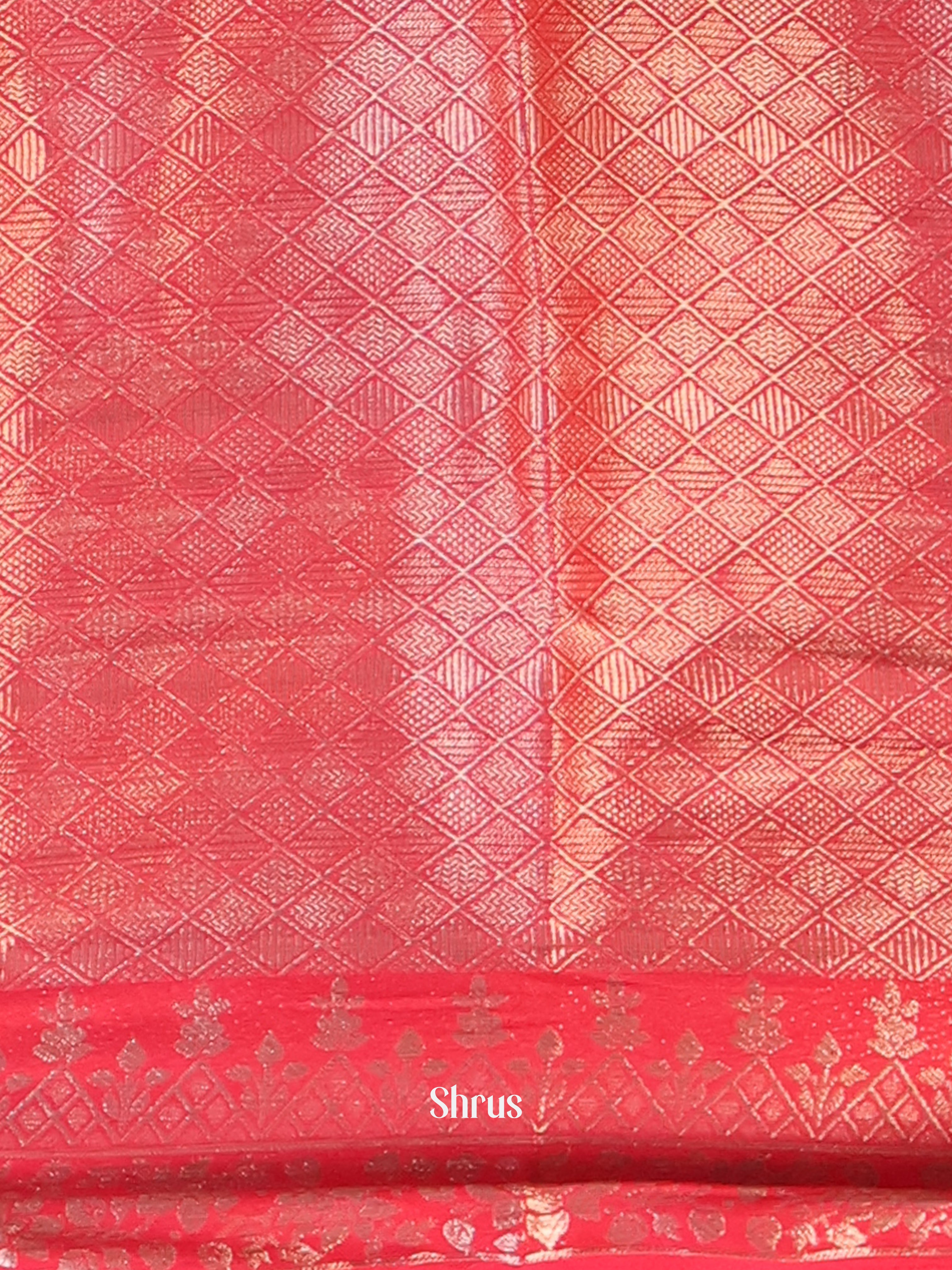 Black & Red - Semi Mysoresilk Saree - Shop on Shrus.com