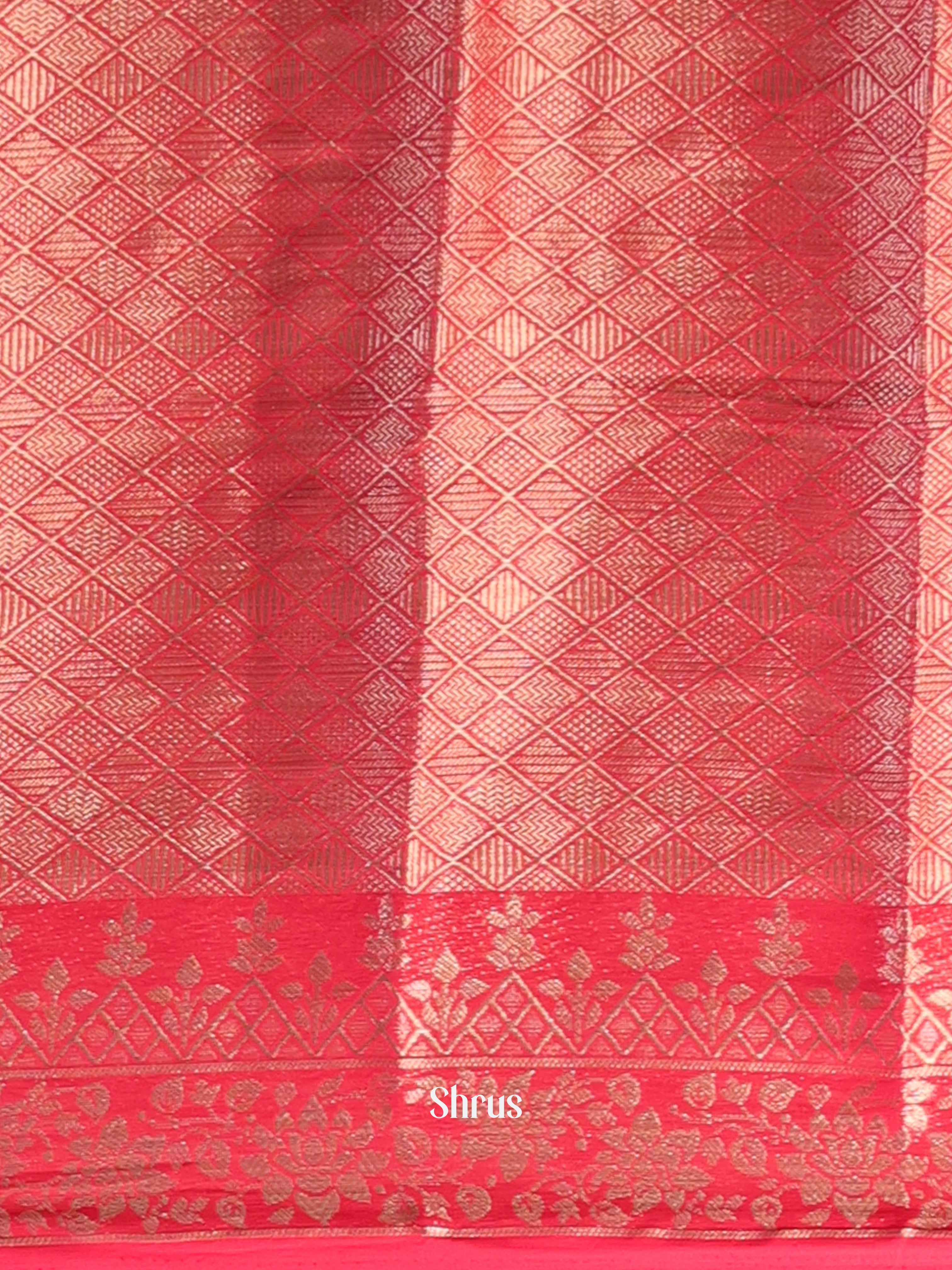 Mustard & Pink- Semi Mysoresilk Saree - Shop on Shrus.com