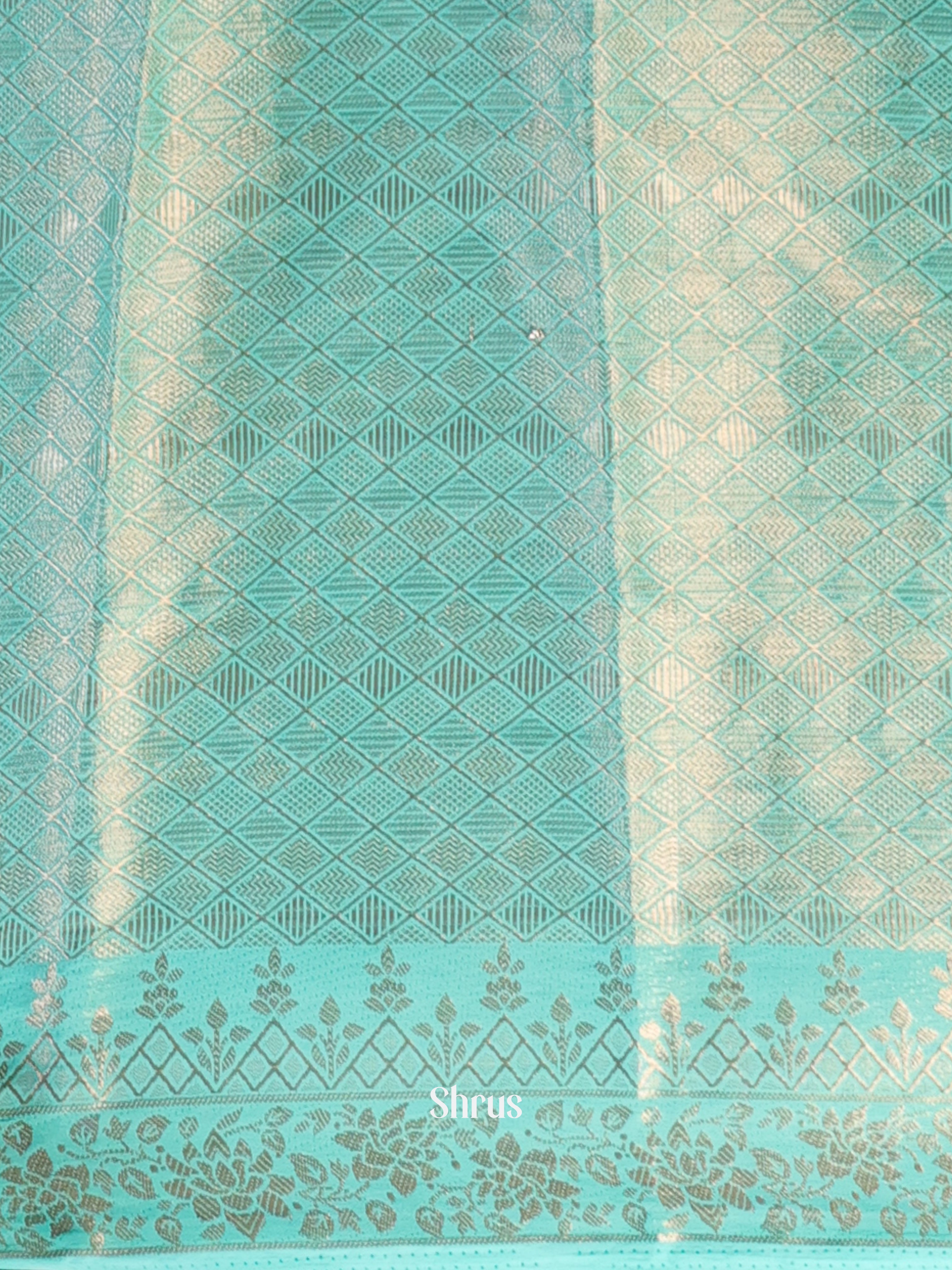Blue - Semi Mysoresilk Saree - Shop on Shrus.com