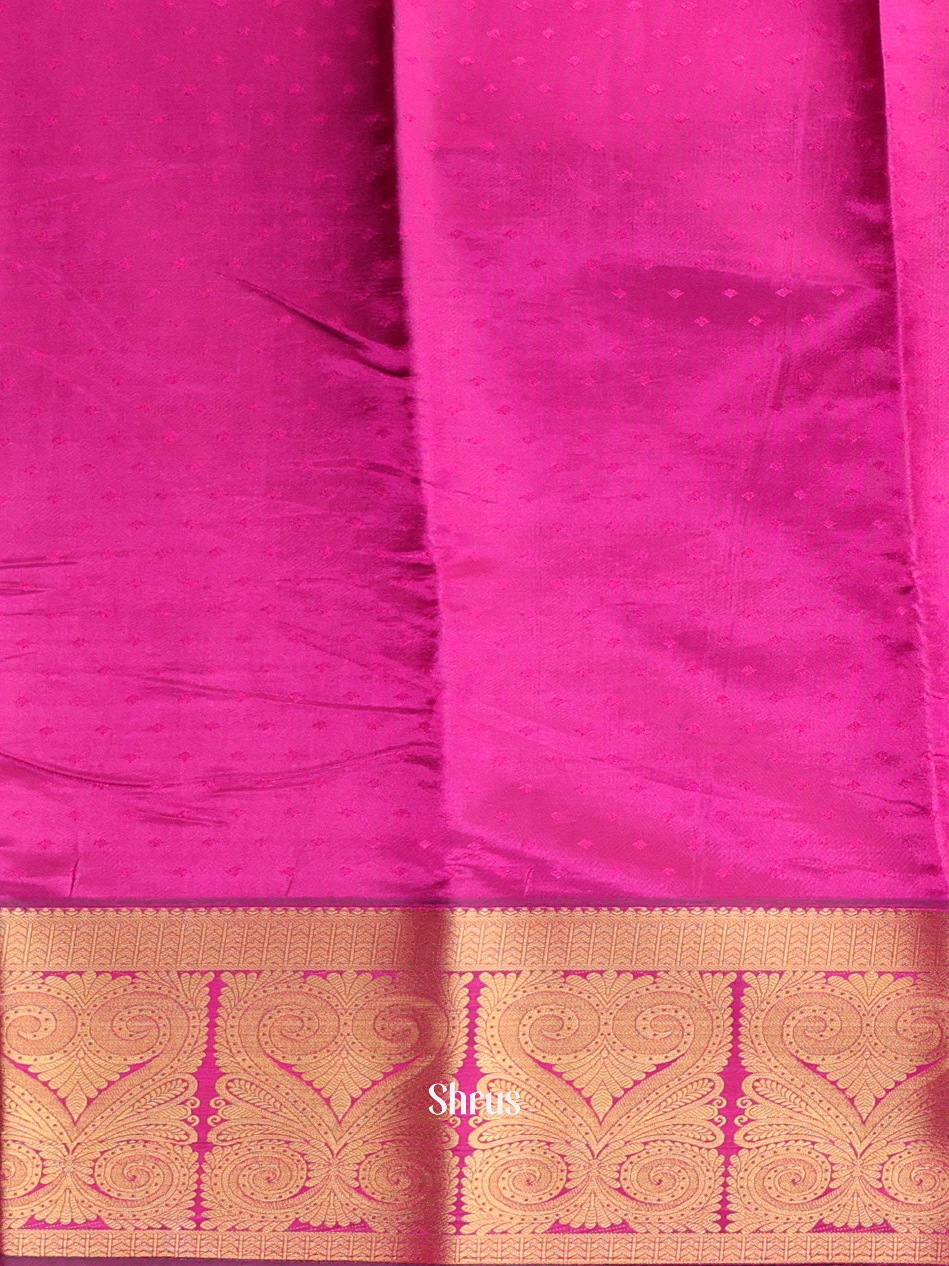 Green & Majenta - Printed Silk Saree - Shop on Shrus.com