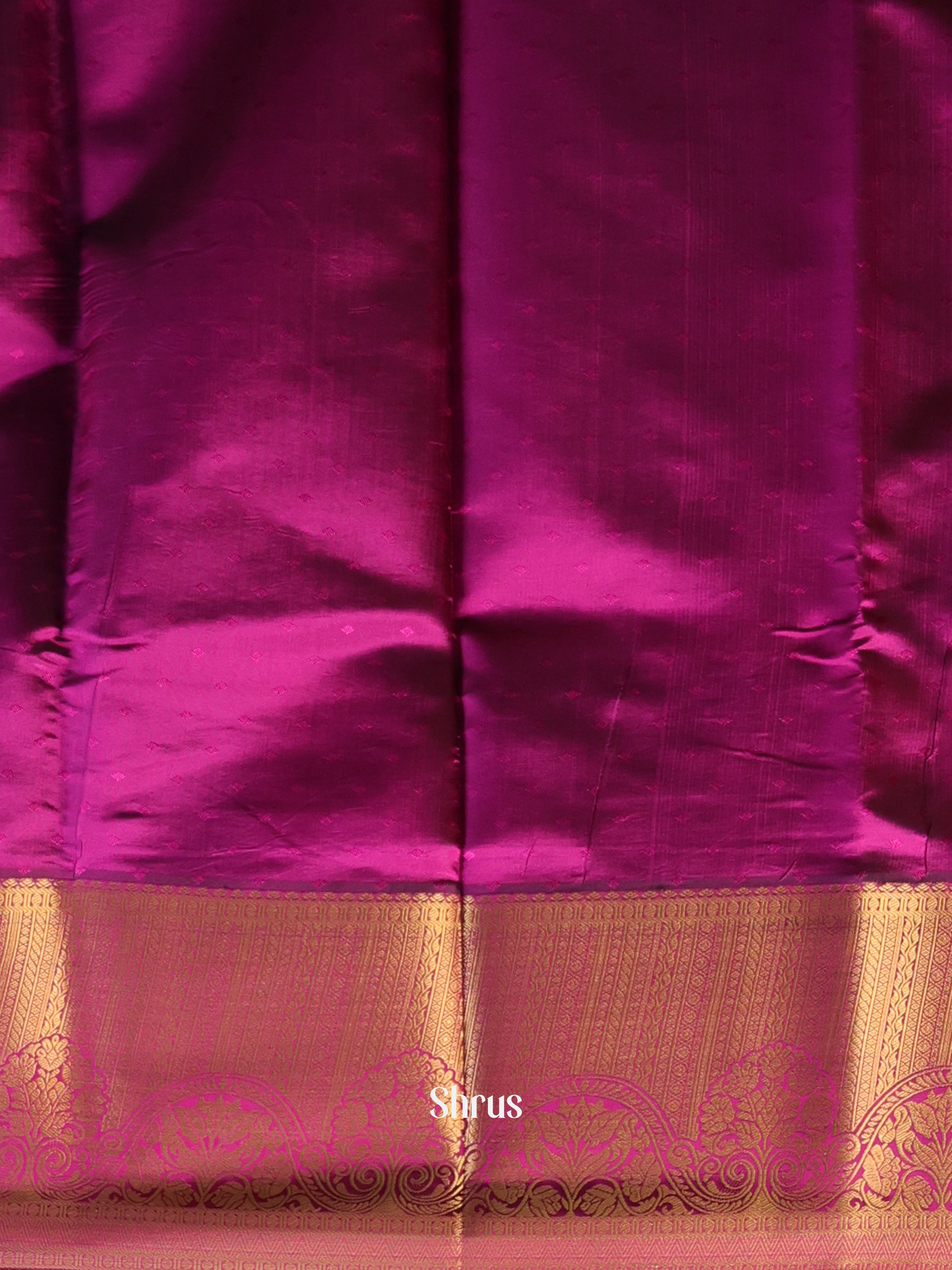Peacock Blue & Majenta - Printed Silk Saree - Shop on Shrus.com