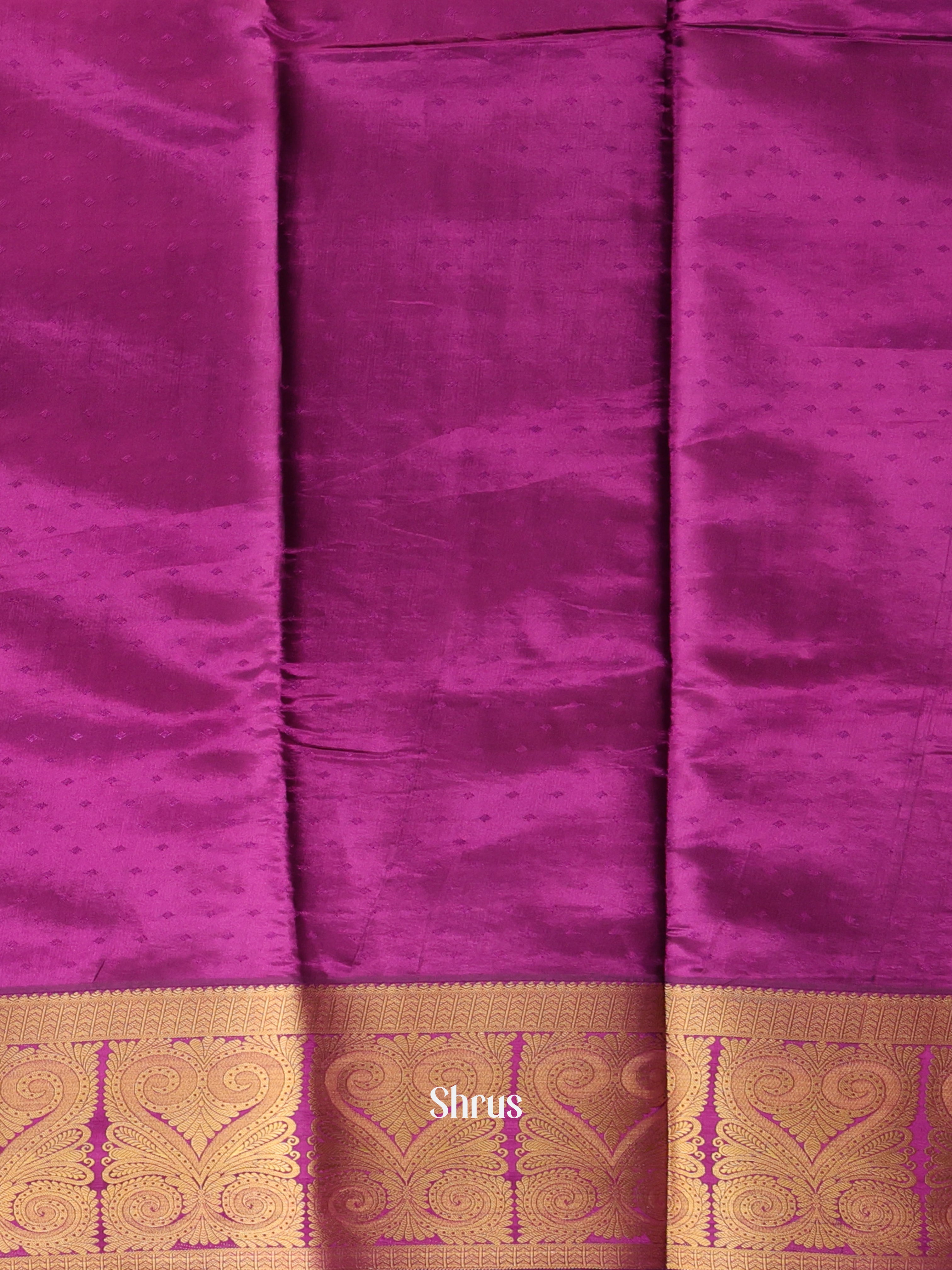 Blue & Purple - Printed Silk Saree - Shop on Shrus.com