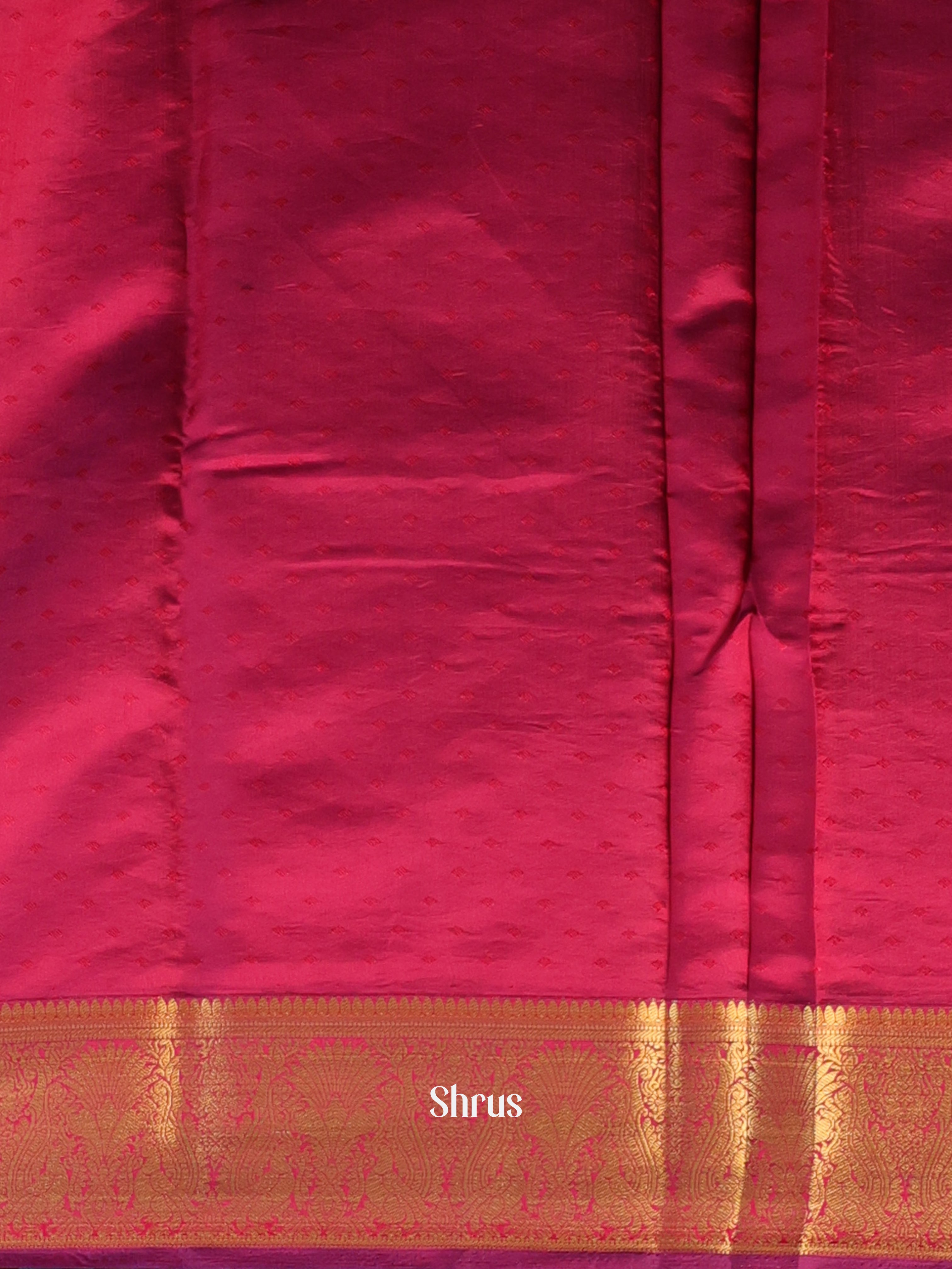 Rust & Maroon- Printed Silk Saree - Shop on Shrus.com