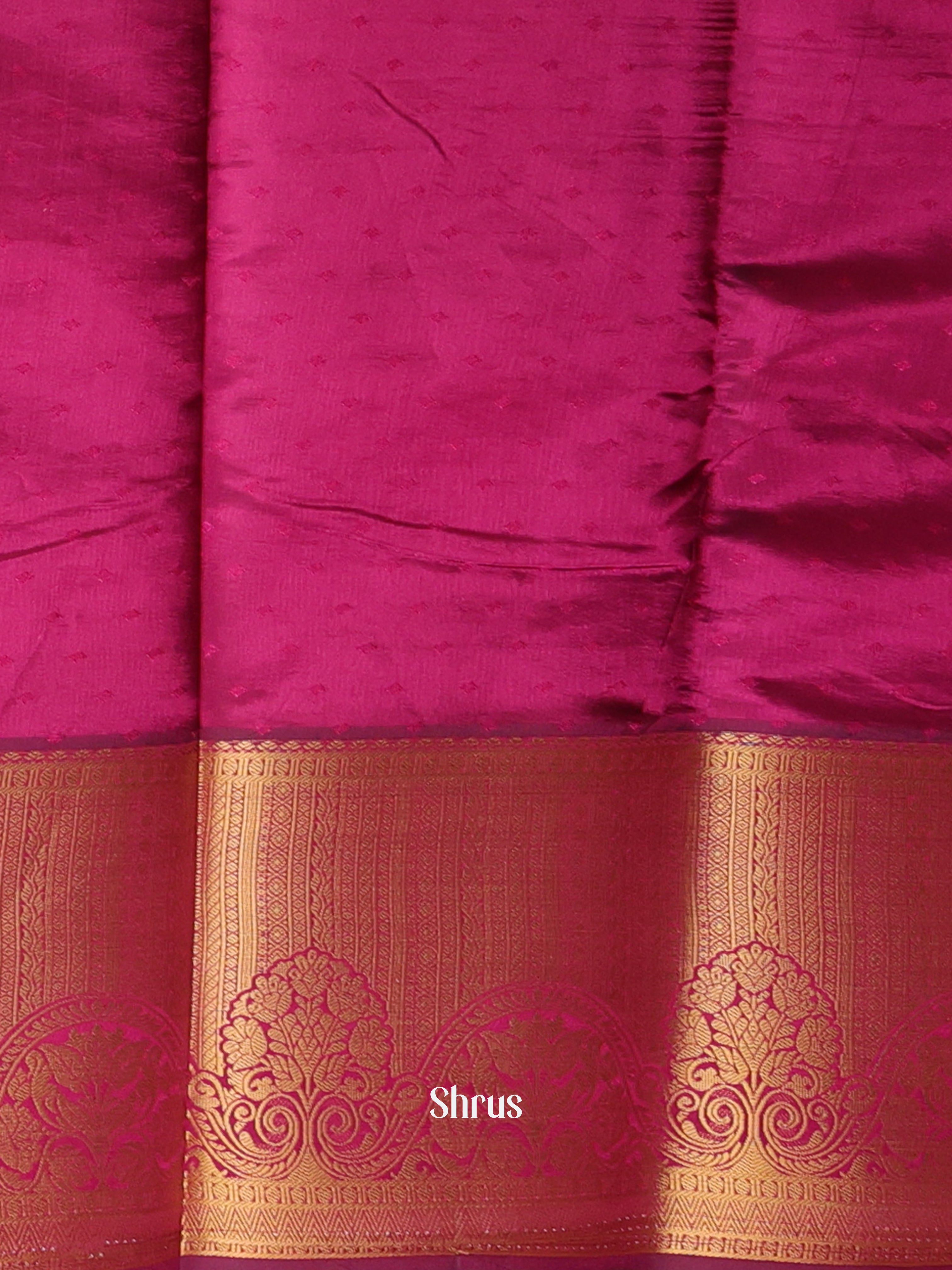 Wine- Printed Silk Saree - Shop on Shrus.com