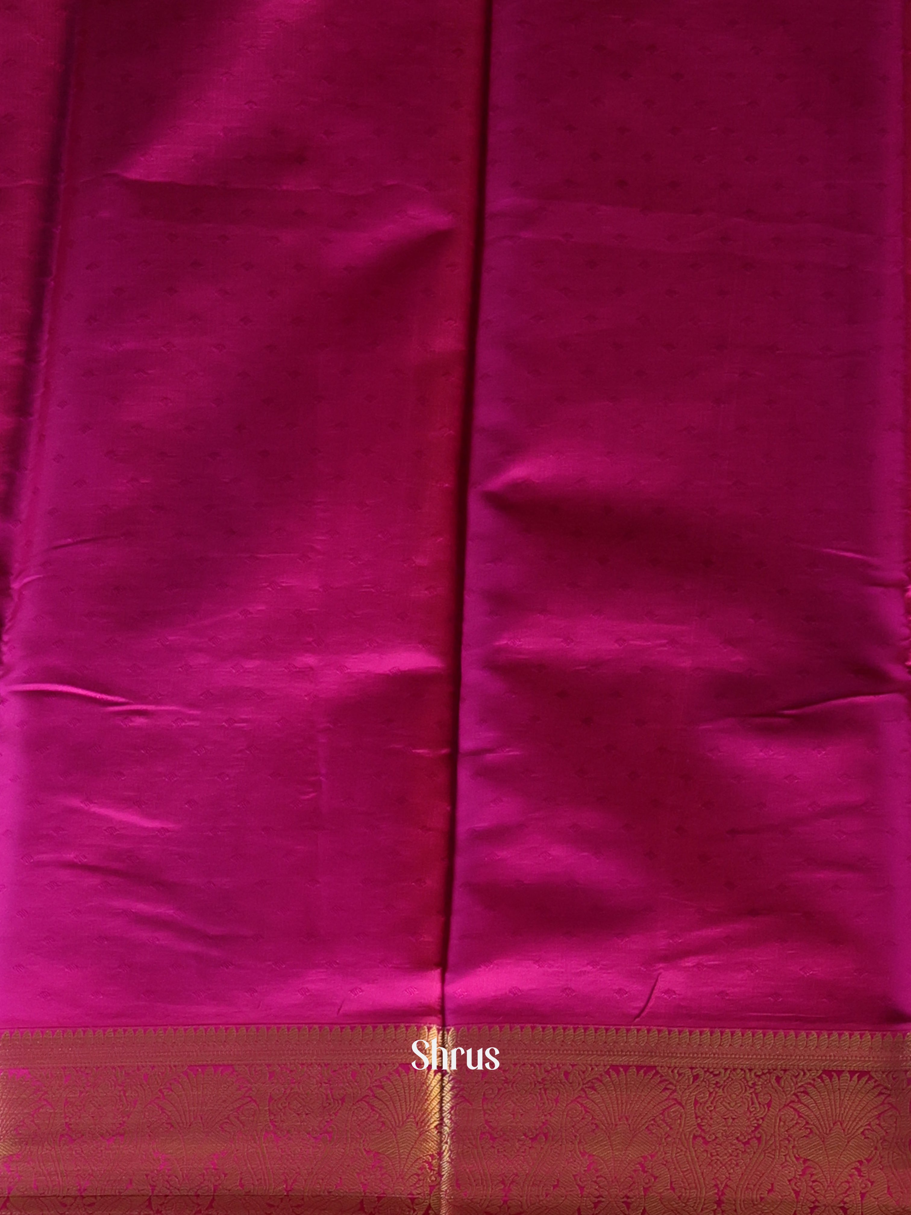 Green & Majenta- Printed Silk Saree - Shop on Shrus.com
