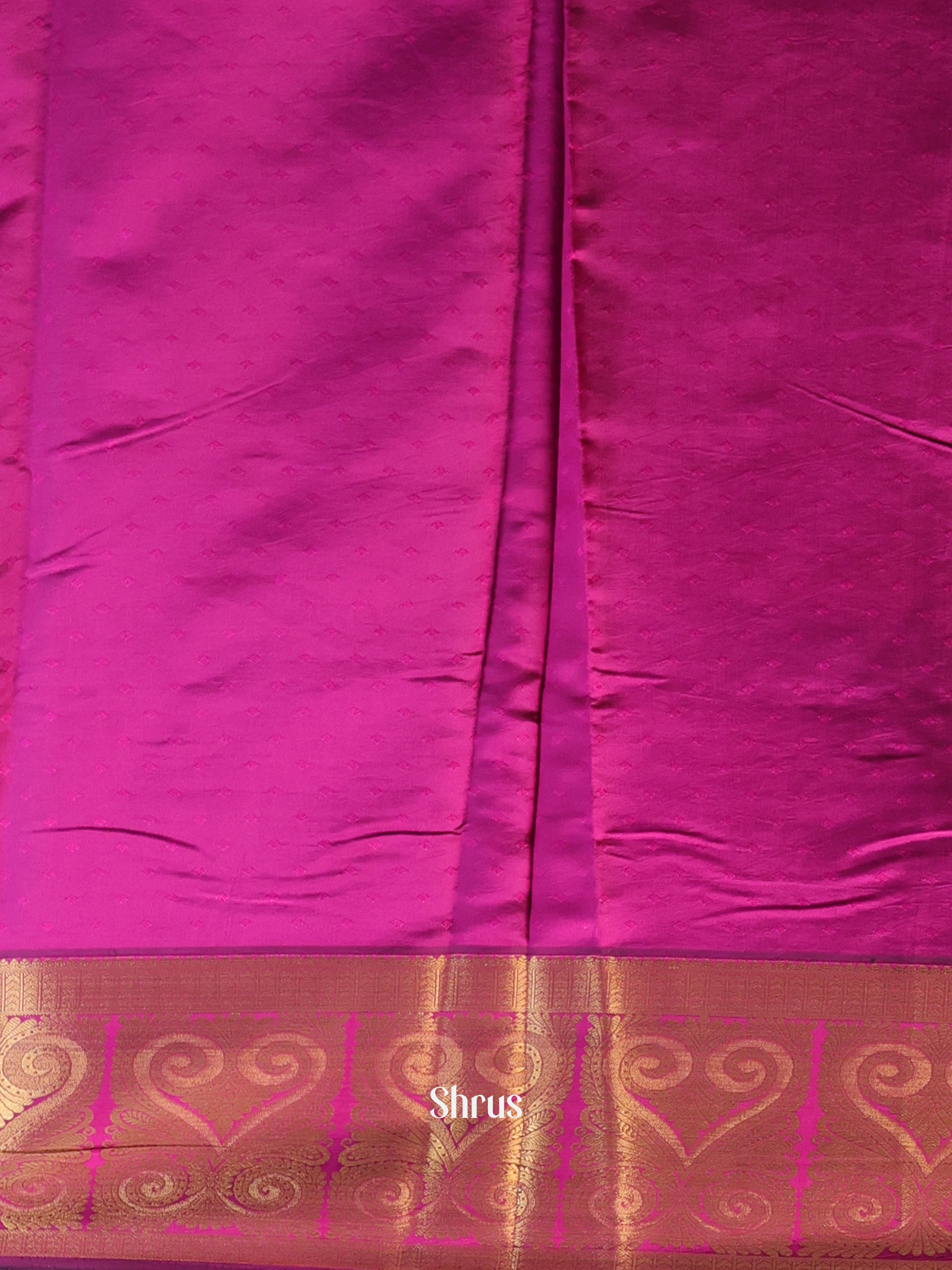 Green & Majenta - Printed Silk Saree - Shop on Shrus.com