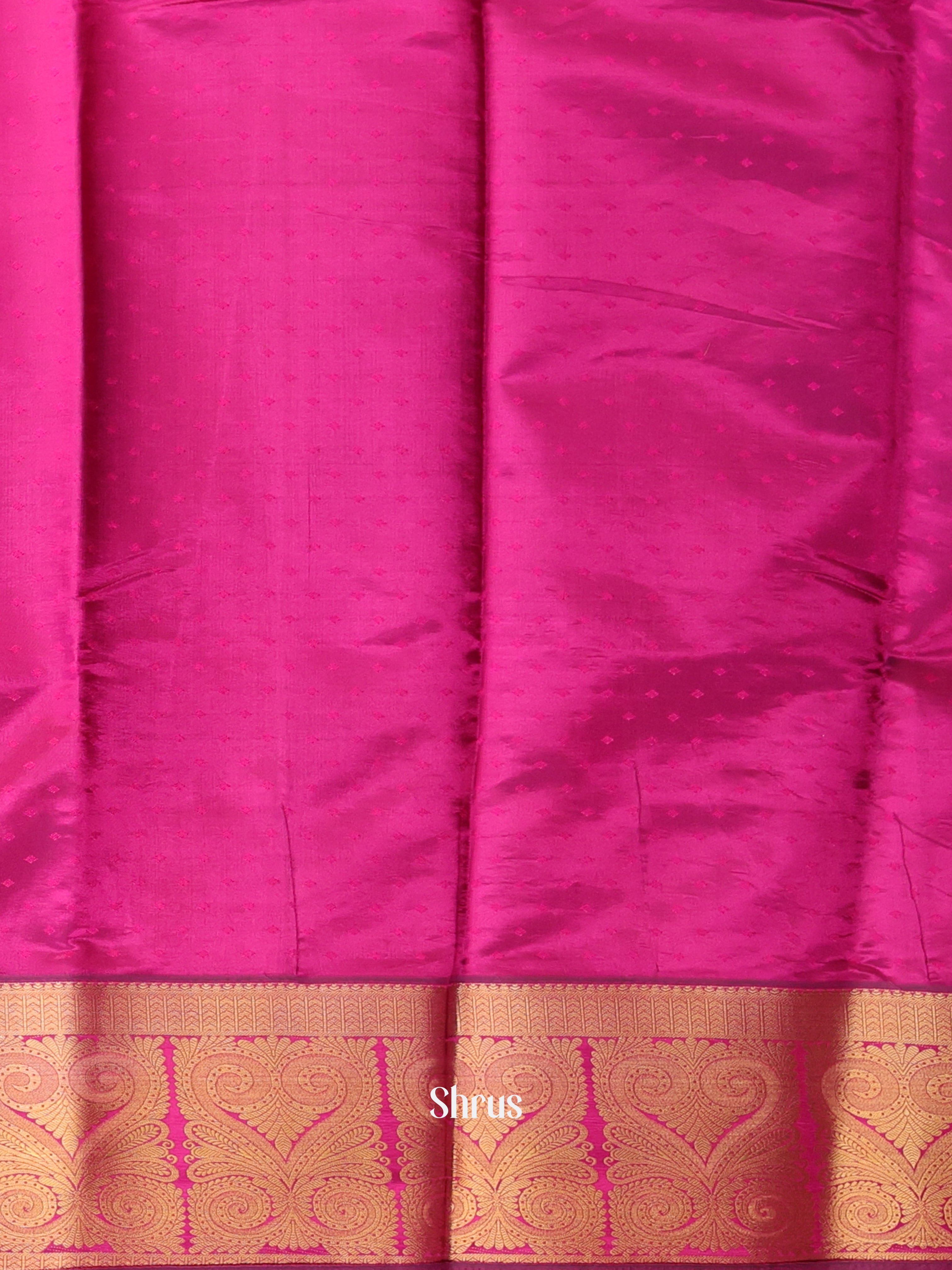 Brown & Majenta - Printed Silk Saree - Shop on Shrus.com