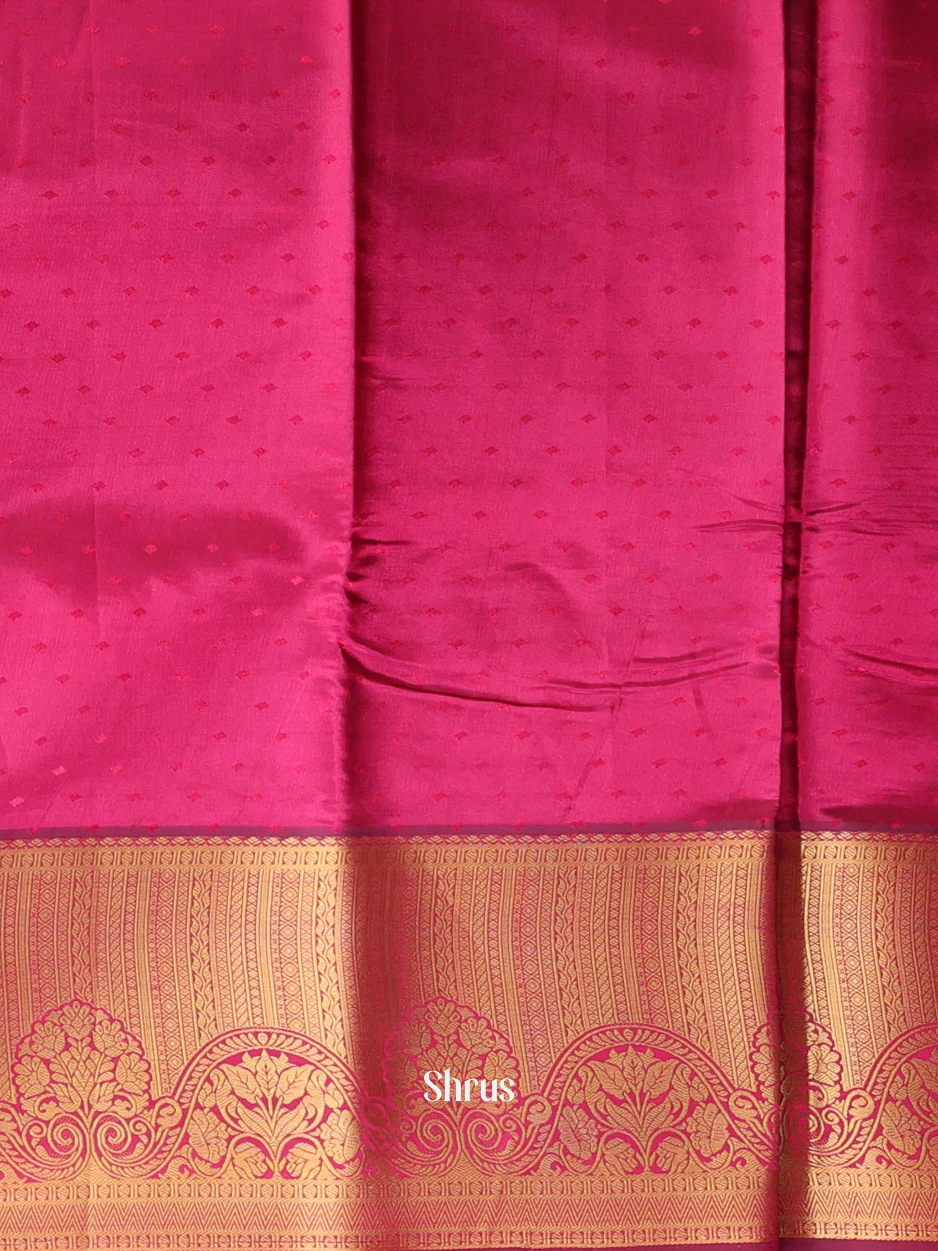Brown & Purple- Printed Silk Saree - Shop on Shrus.com