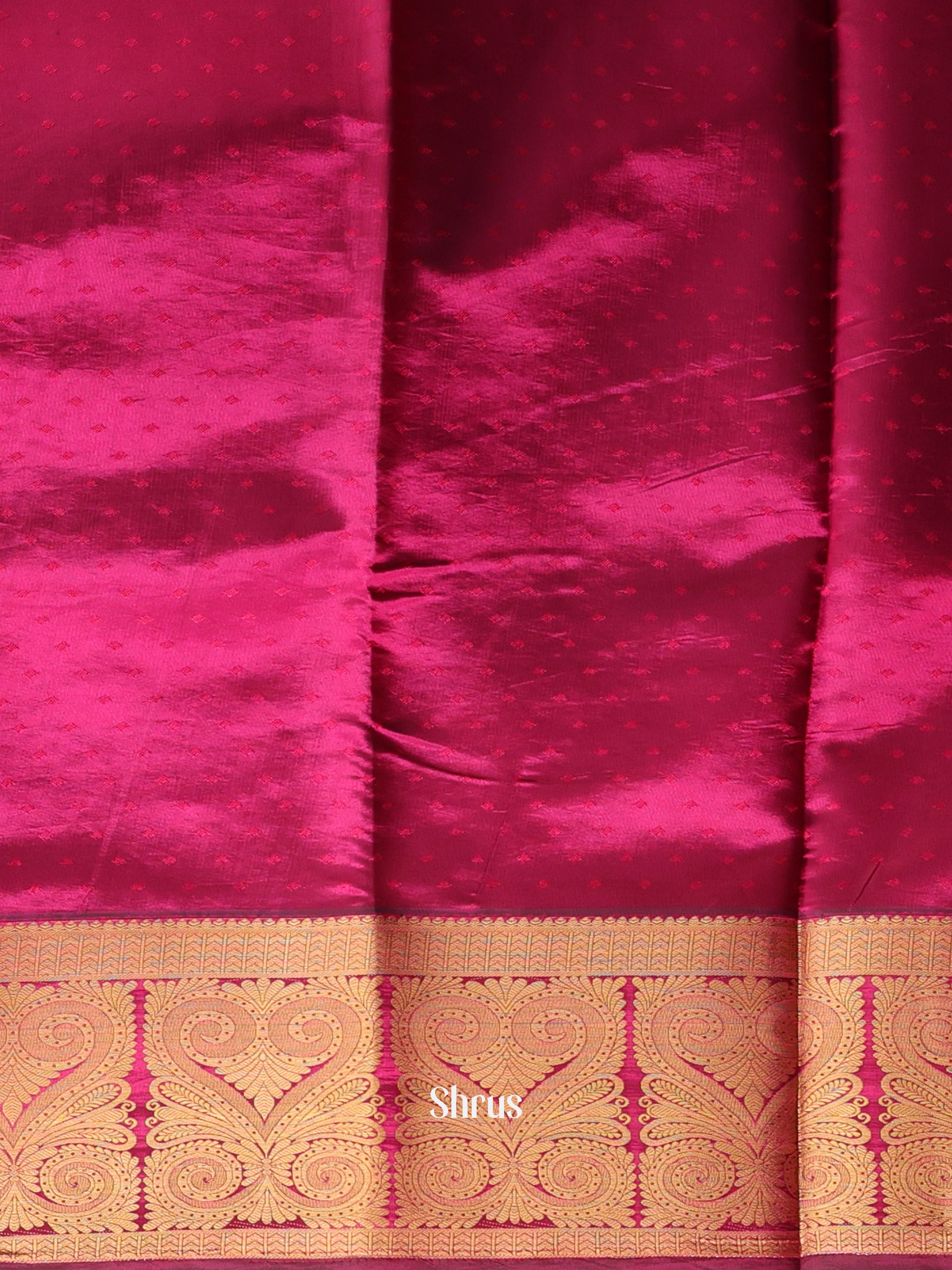 Brown & Majenta - Printed Silk Saree - Shop on Shrus.com