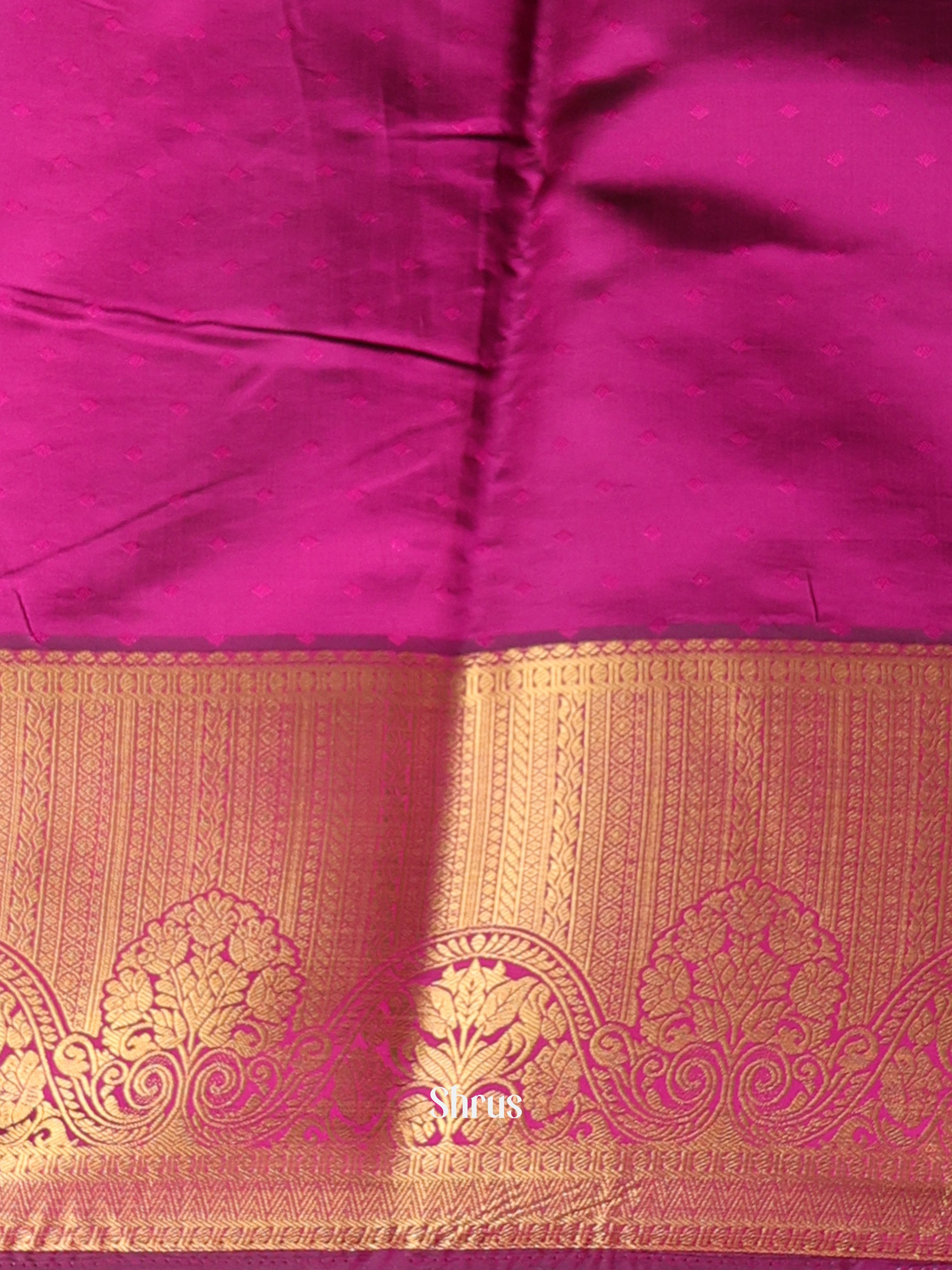 Green & Majenta - Printed Silk Saree - Shop on Shrus.com