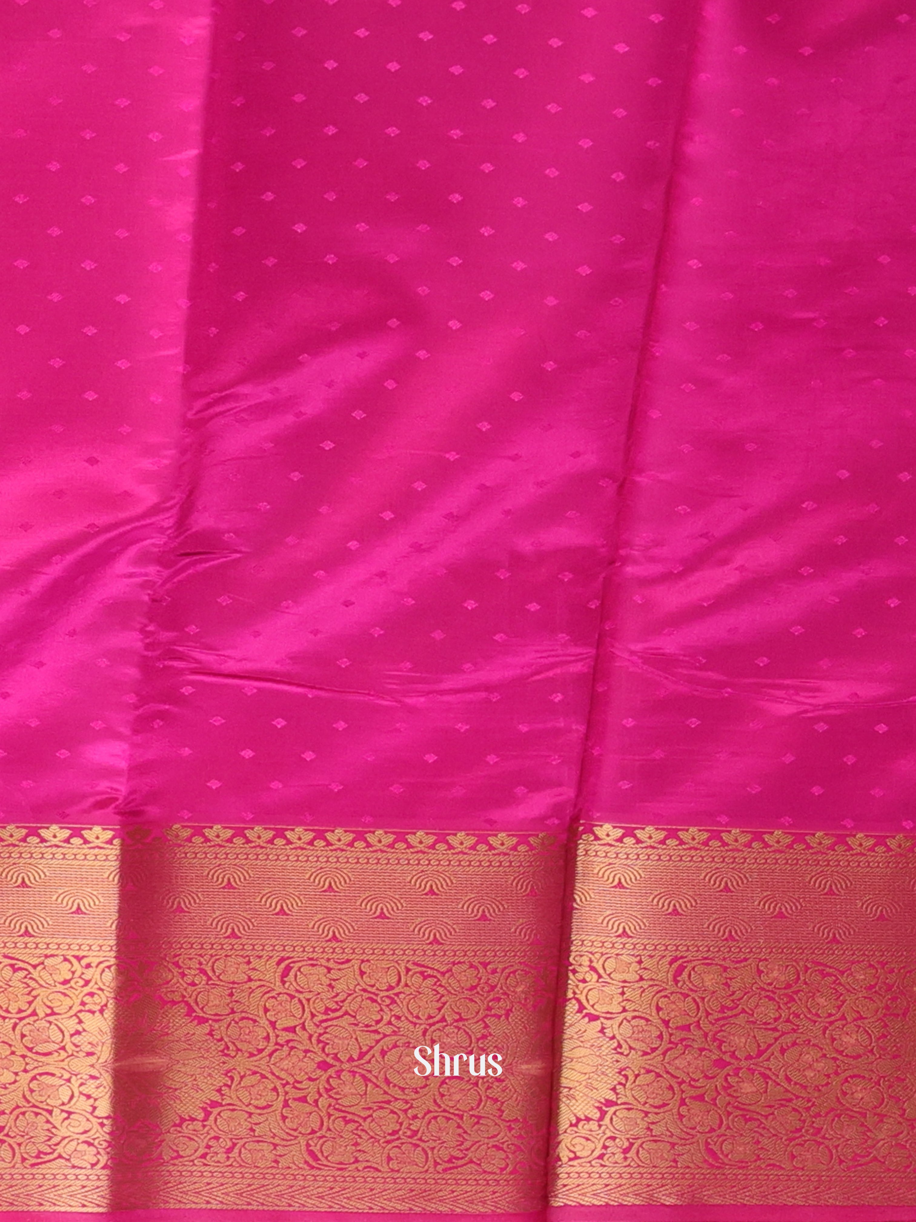 Blue & Majenta - Printed Silk Saree - Shop on Shrus.com