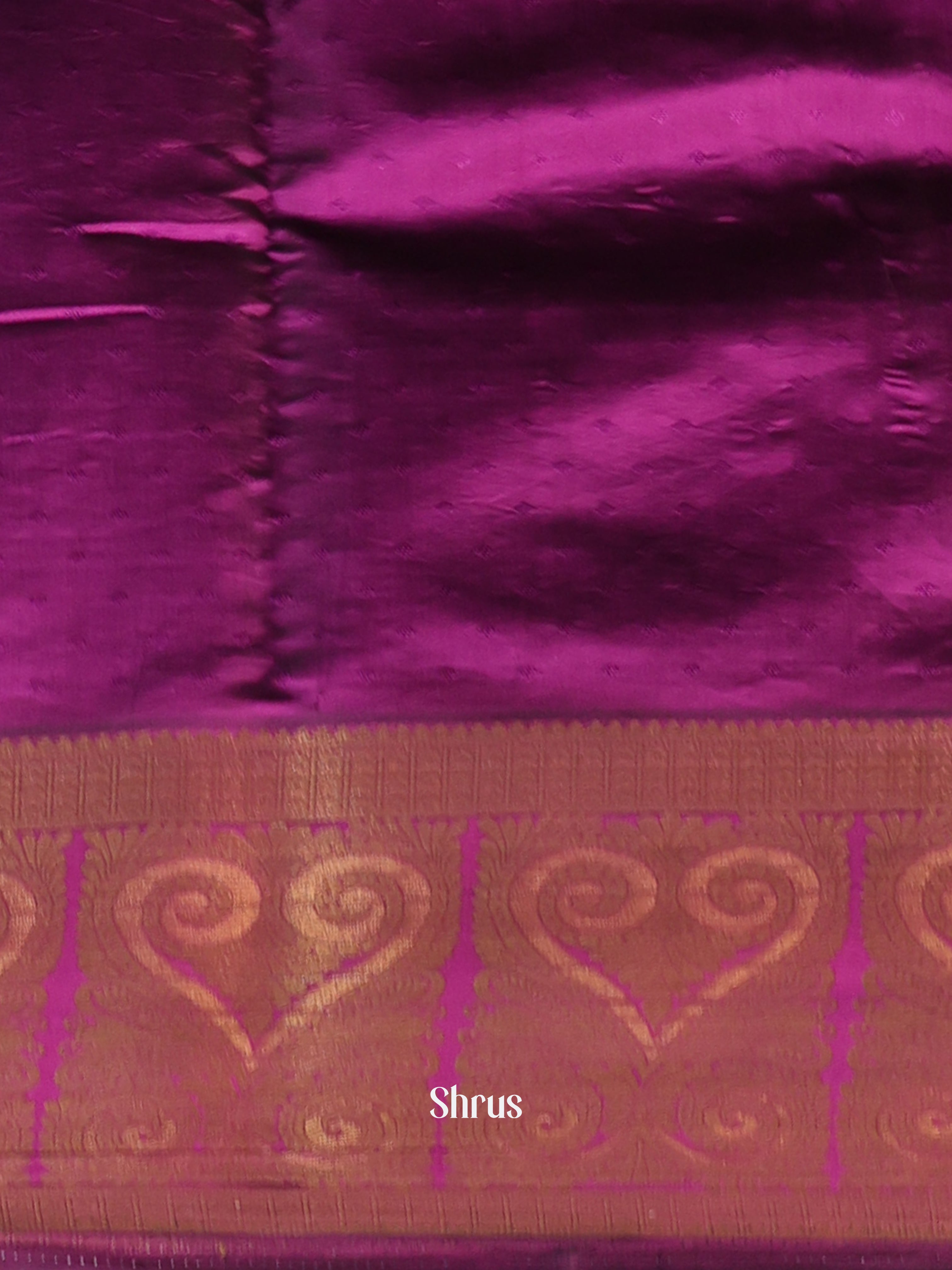 Blue & Purple - Printed Silk Saree - Shop on Shrus.com