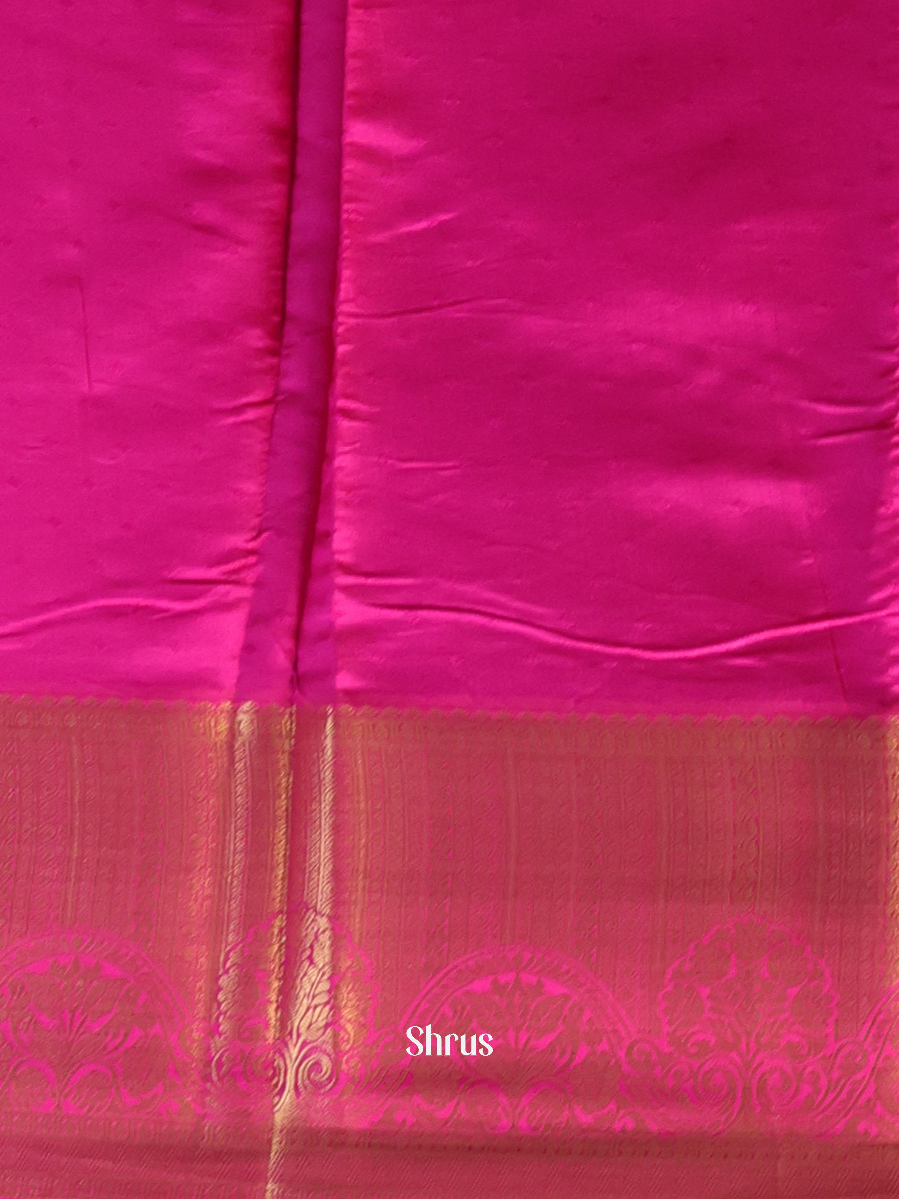 Rose Pink- Printed Silk Saree - Shop on Shrus.com