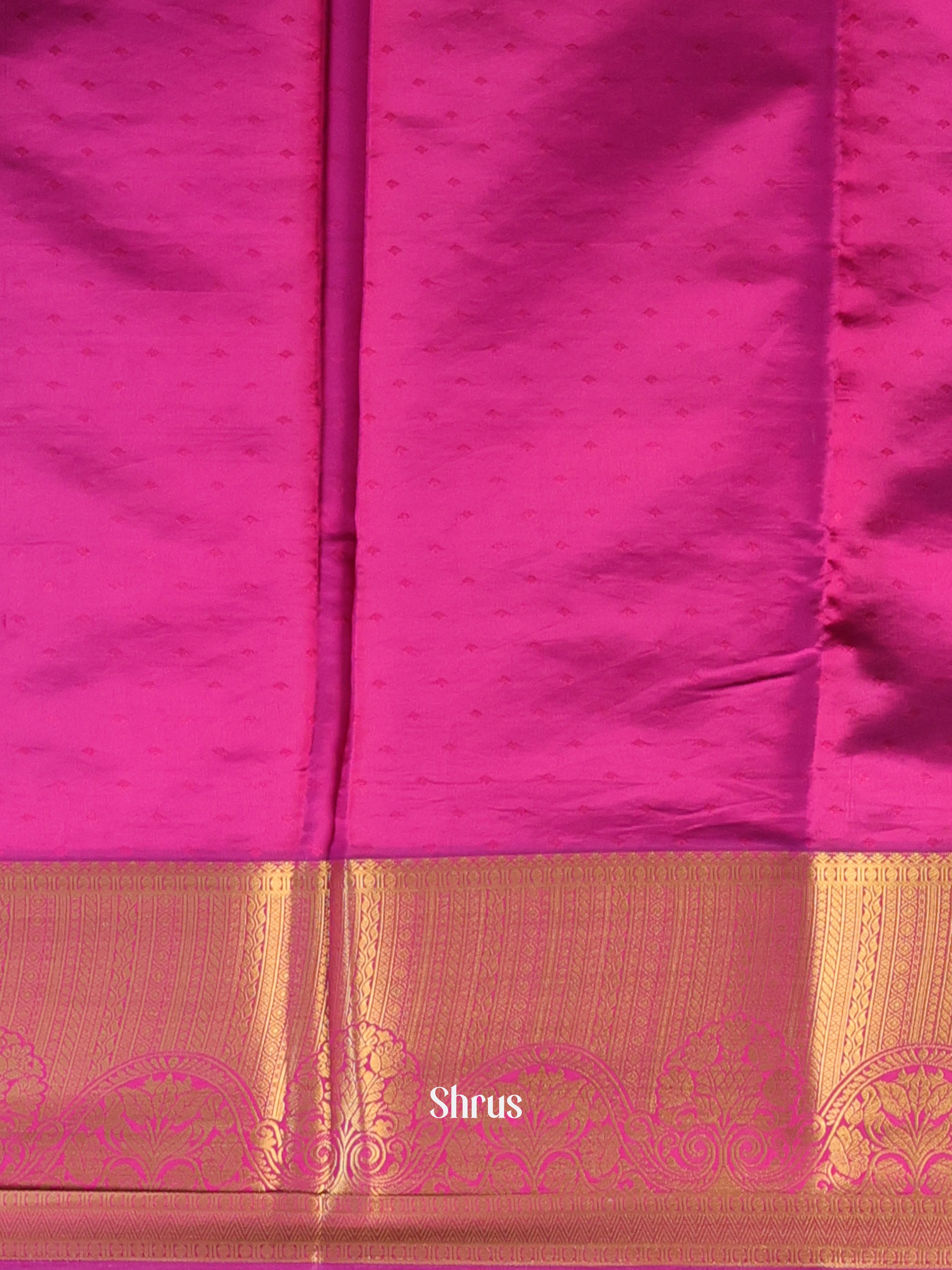 Green & Majenta- Printed Silk Saree - Shop on Shrus.com