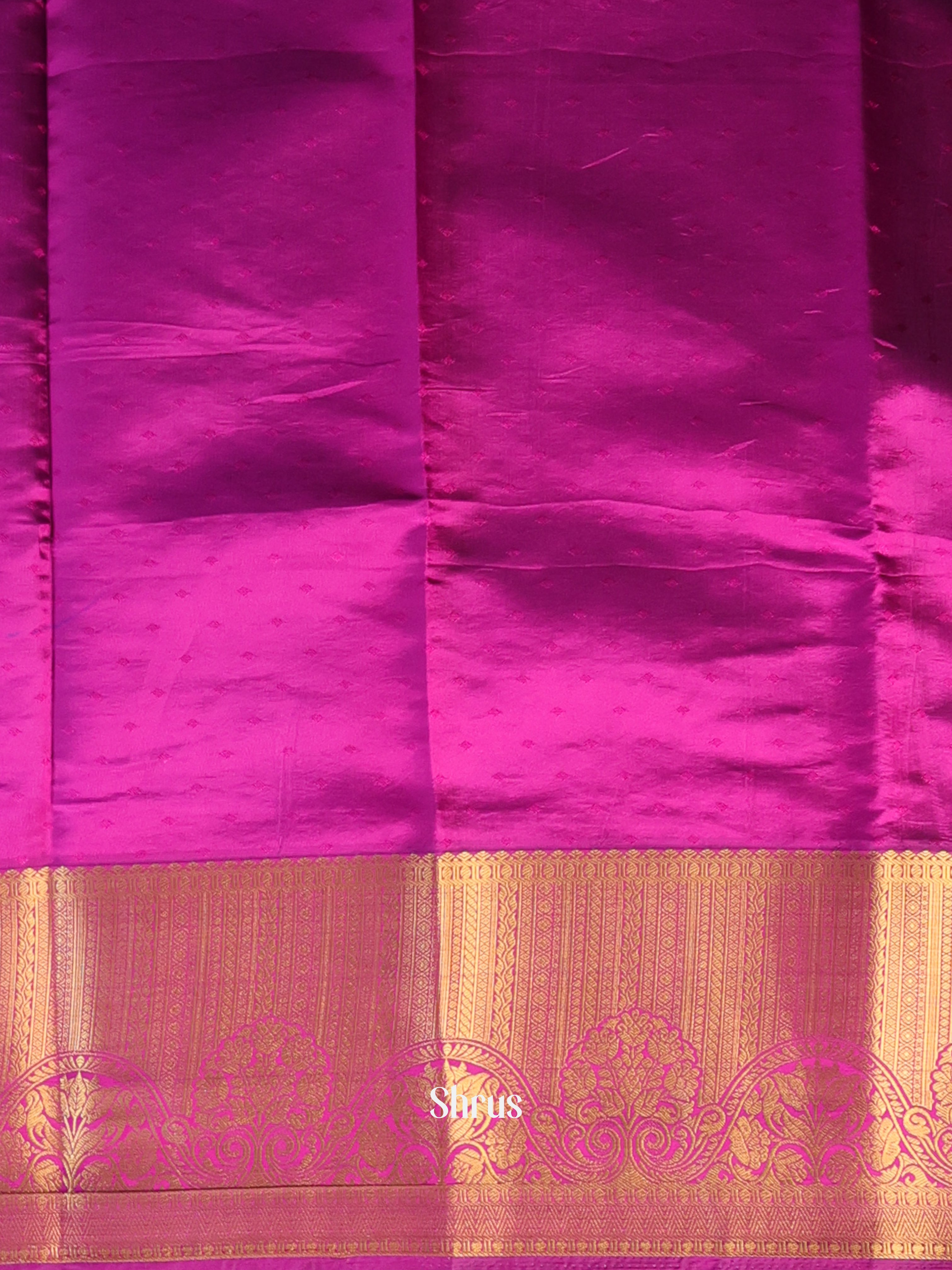 Blue & Purple - Printed Silk Saree - Shop on Shrus.com