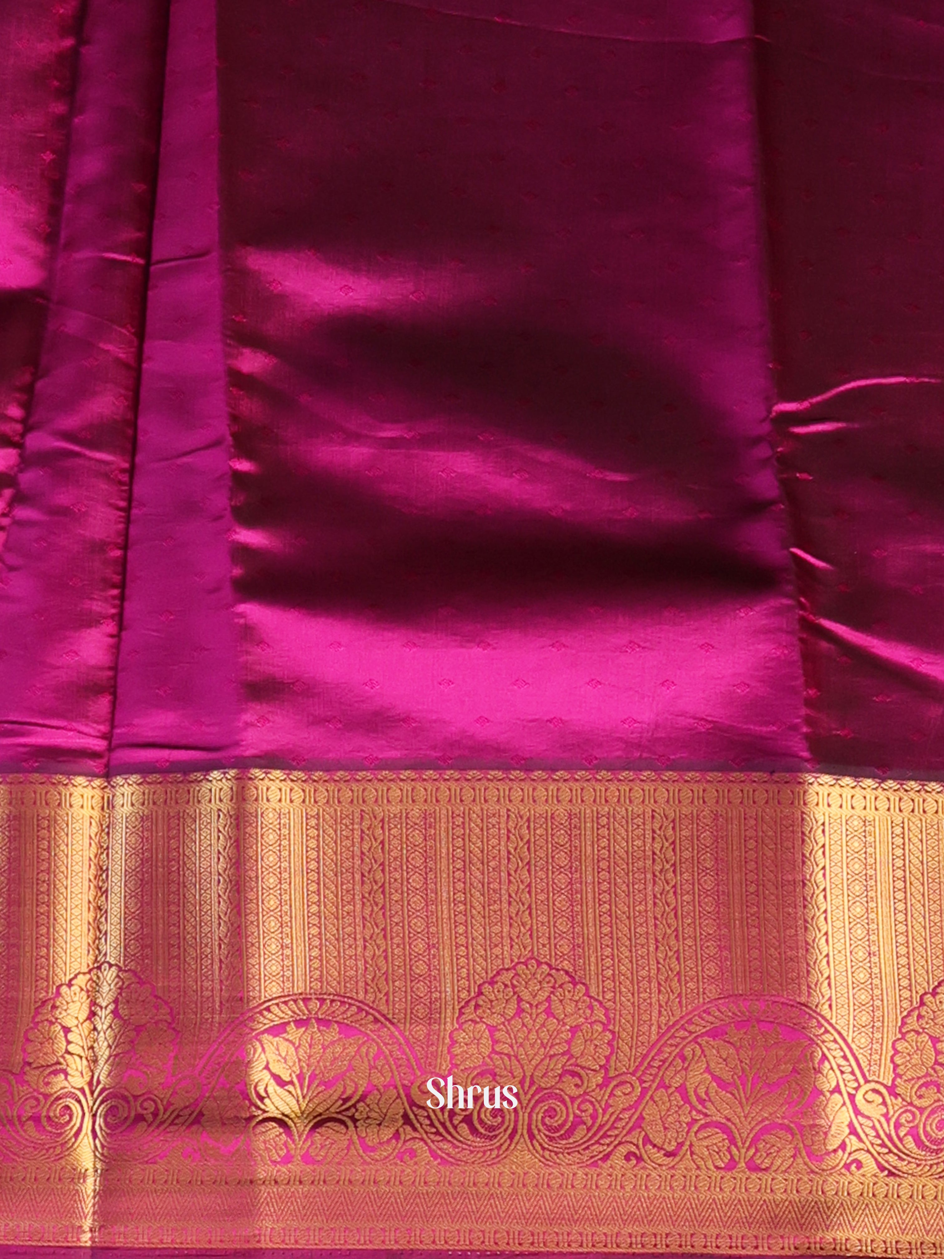 Grey & Majenta - Printed Silk Saree - Shop on Shrus.com