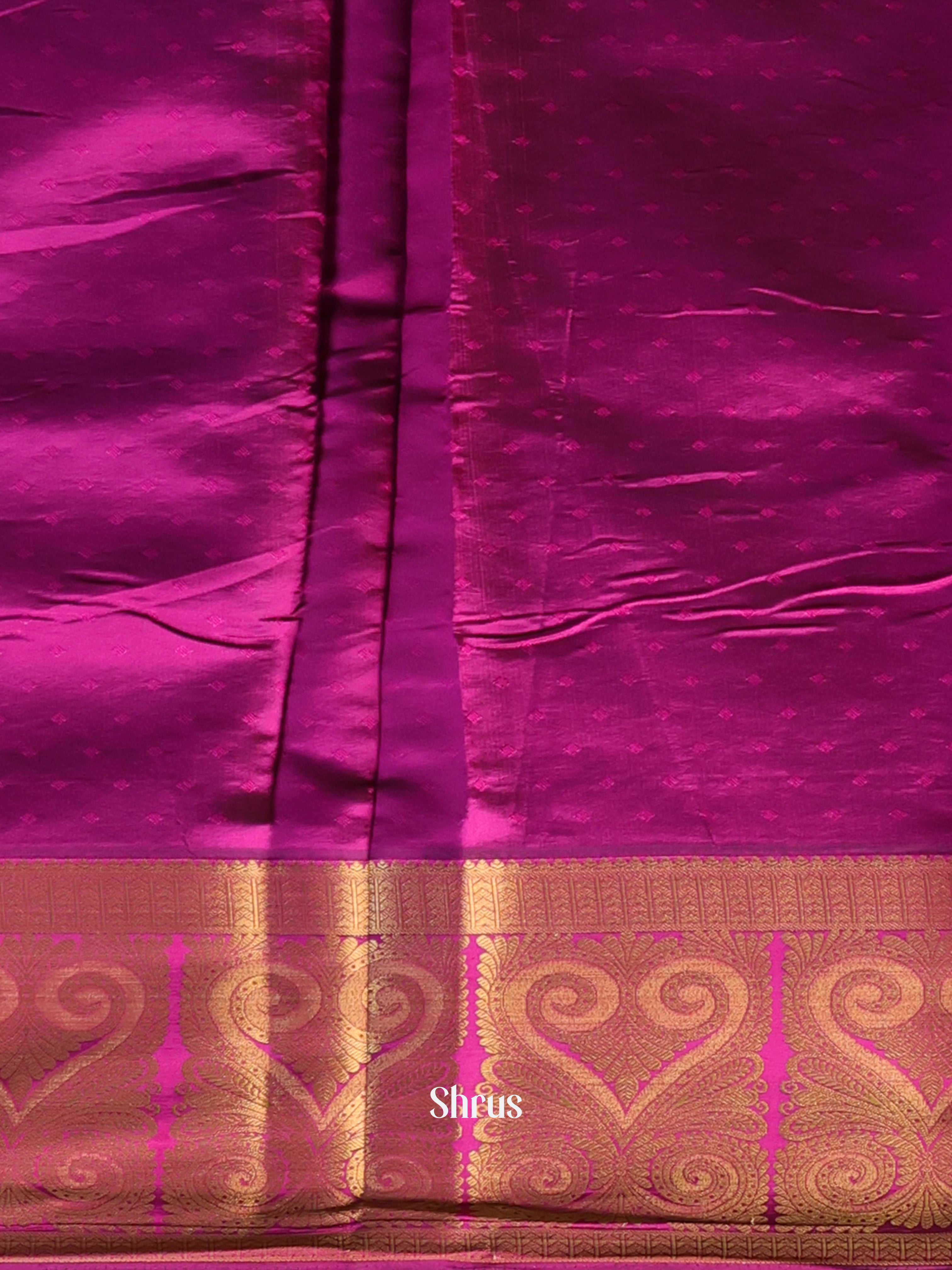 Green & Majenta - Printed Silk Saree - Shop on Shrus.com