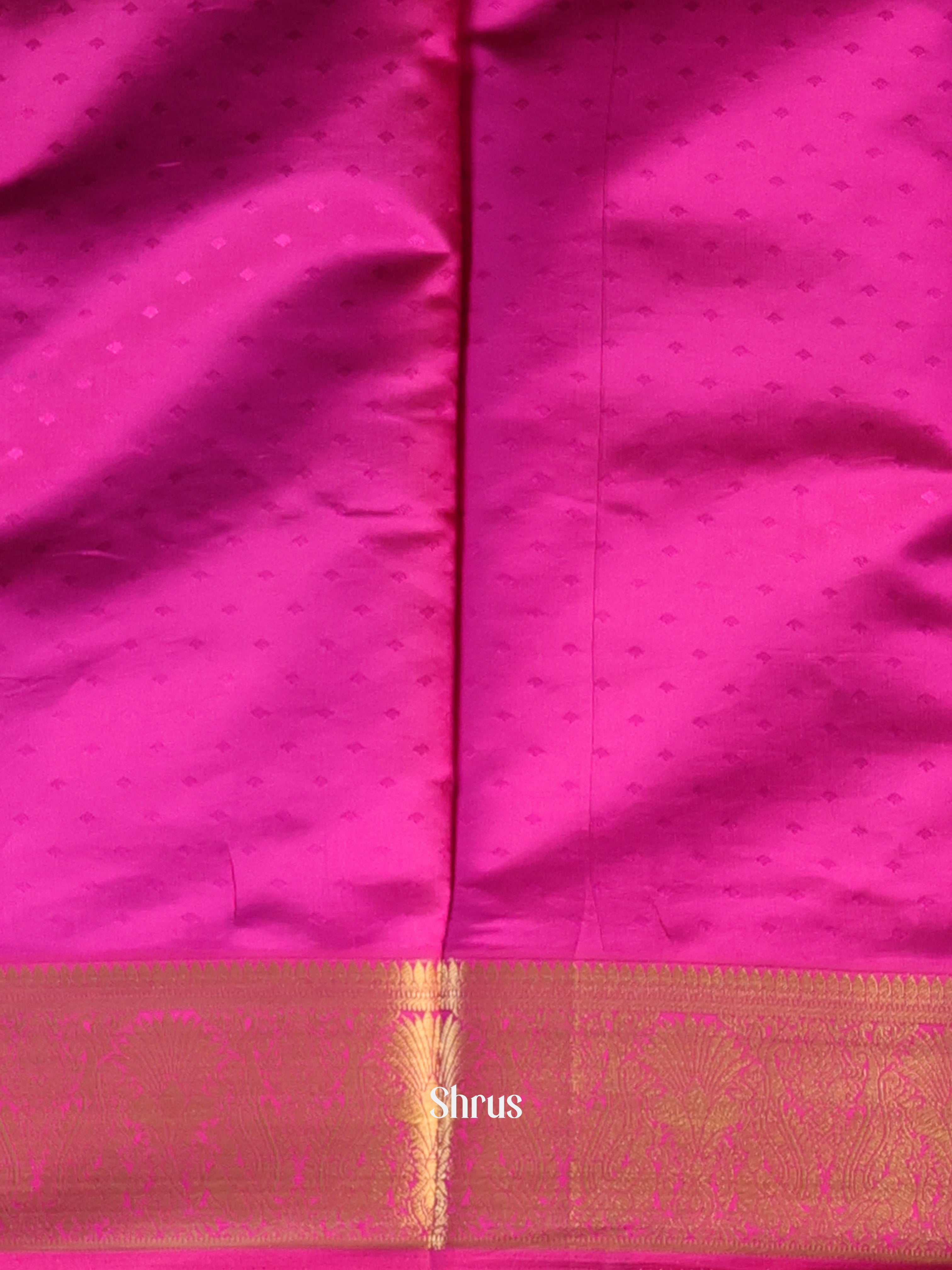 Blue & Majenta- Printed Silk Saree - Shop on Shrus.com