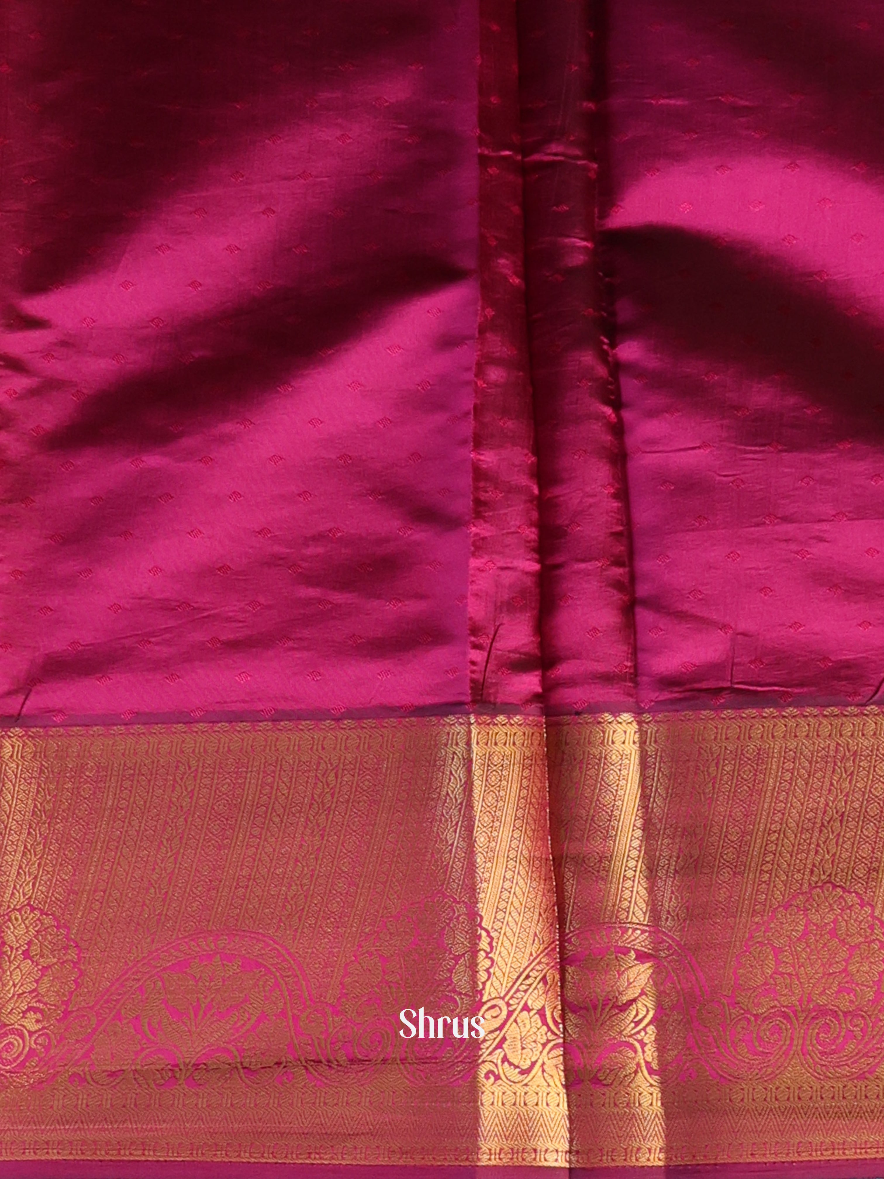 Green & Wine - Printed Silk Saree - Shop on Shrus.com
