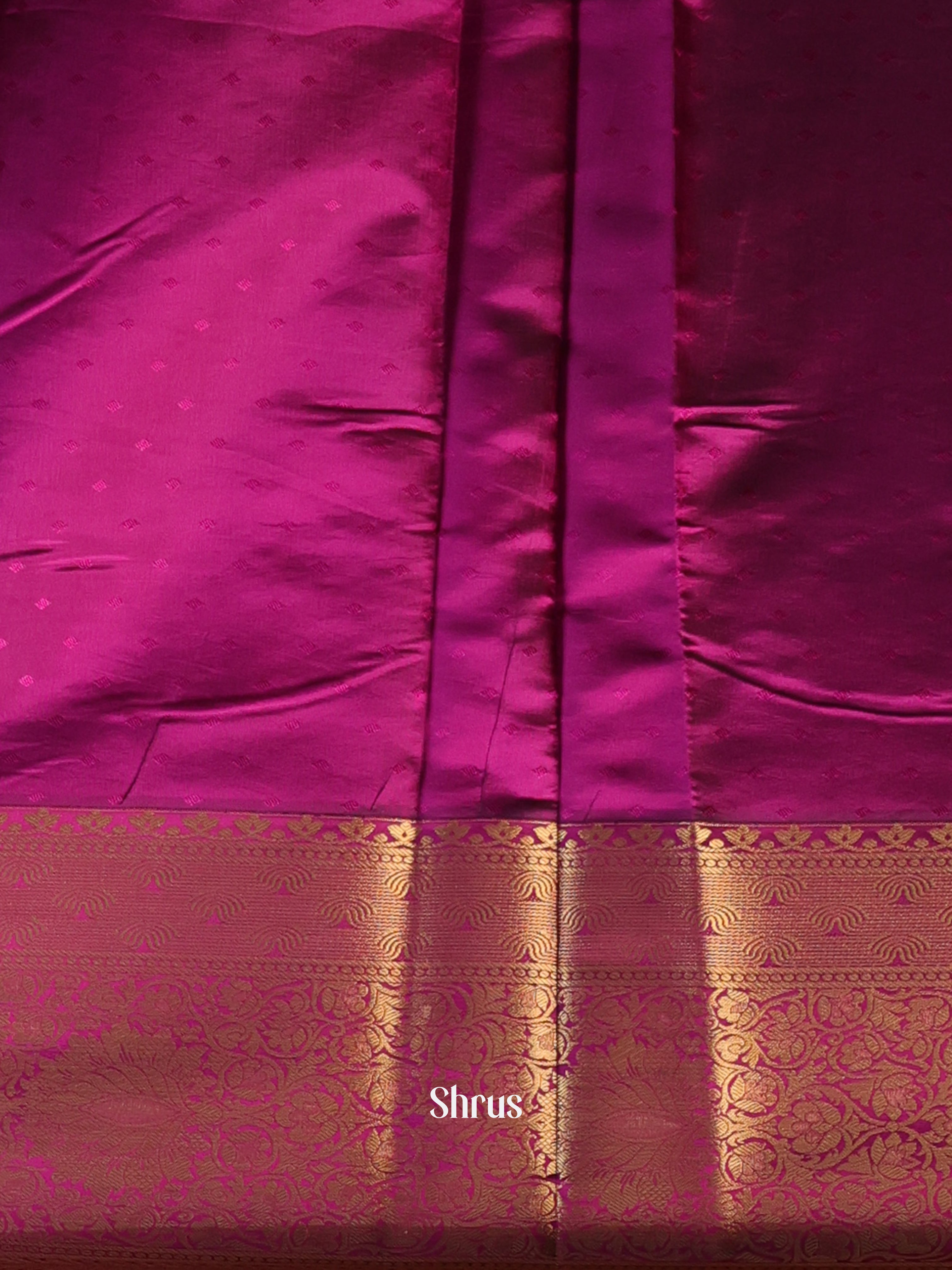 Blue & Wine - Printed Silk Saree - Shop on Shrus.com