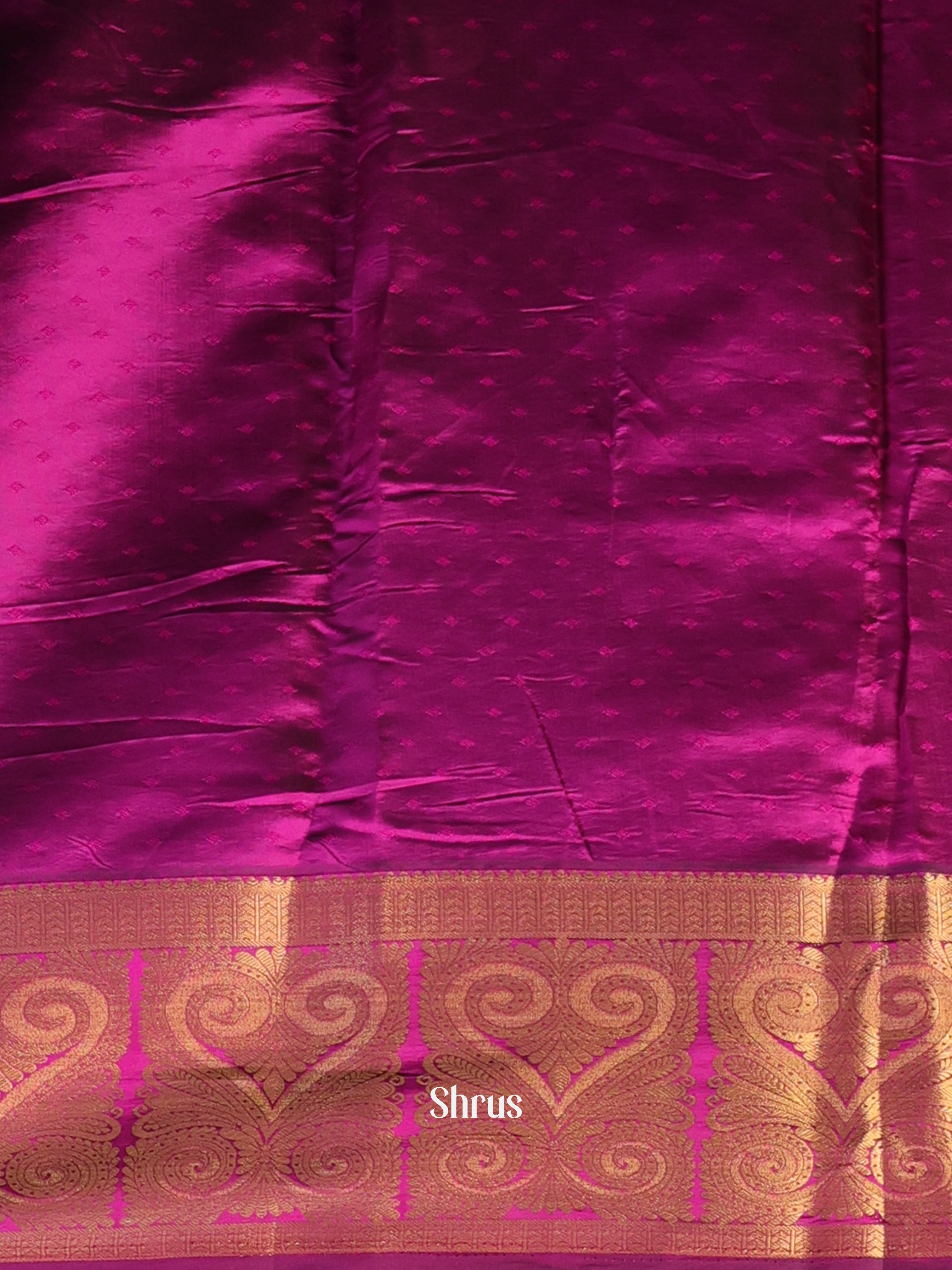 Blue & Majenta- Printed Silk Saree - Shop on Shrus.com