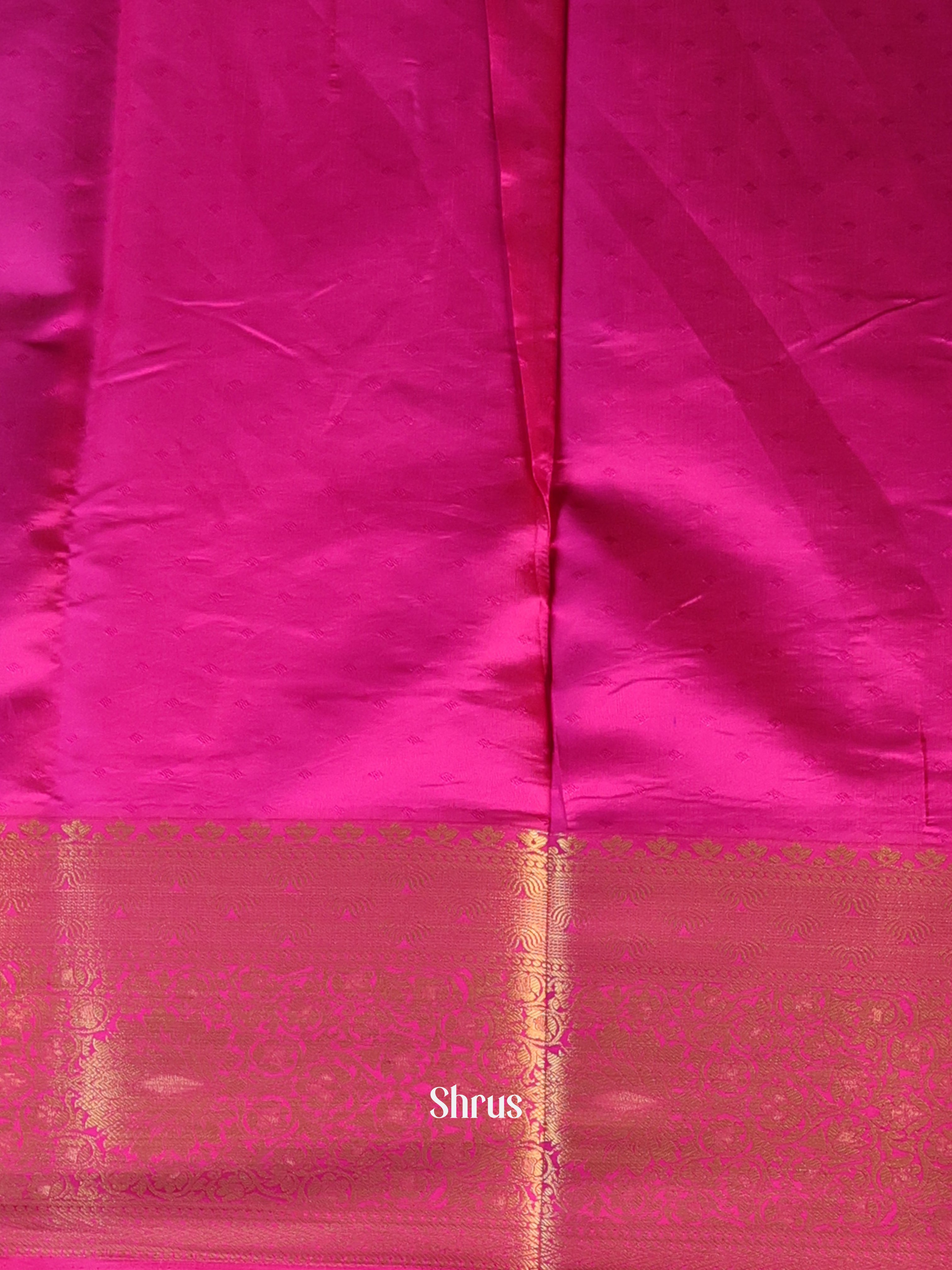 Blue & Majenta- Printed Silk Saree - Shop on Shrus.com