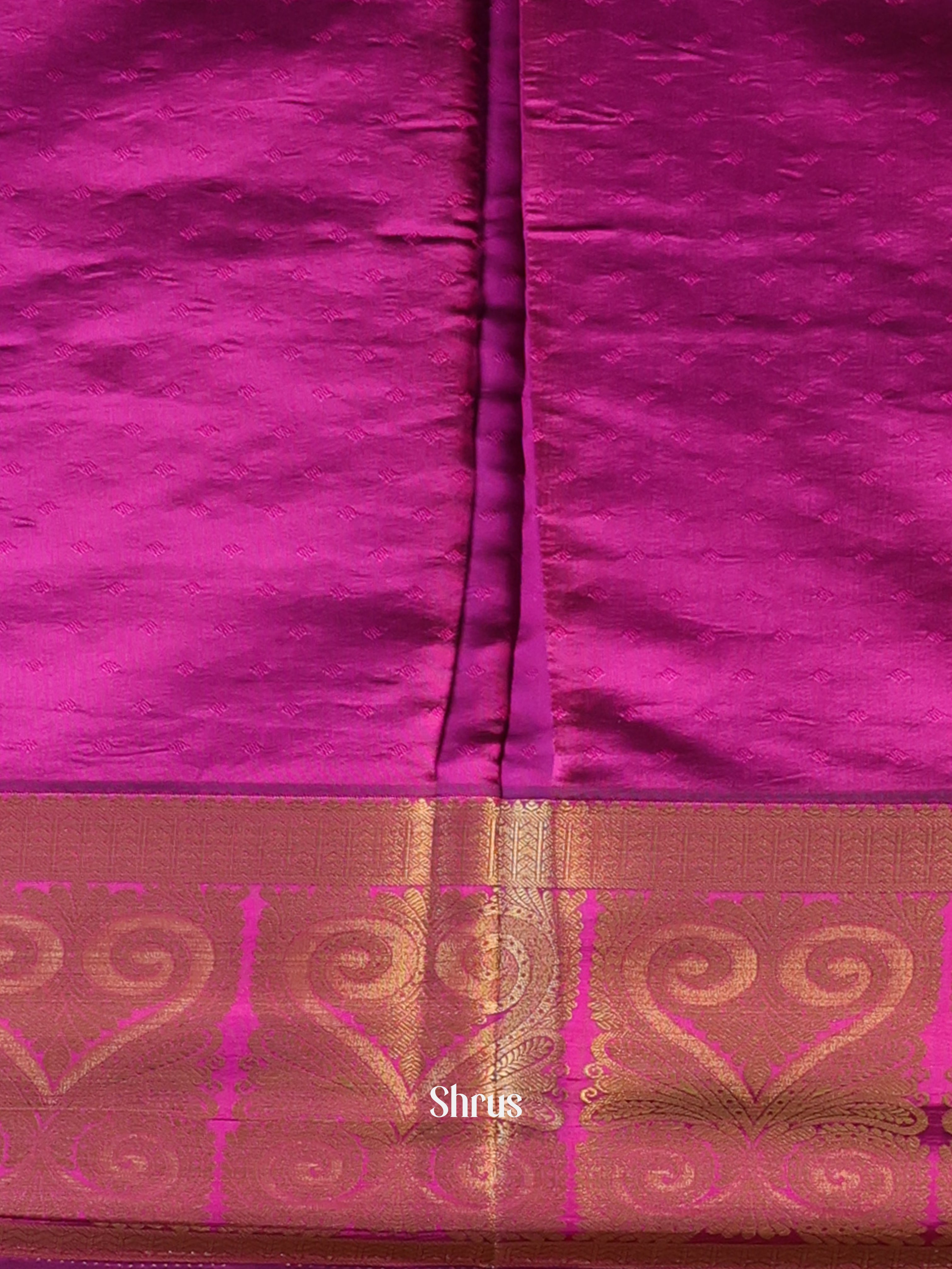 Green & Majenta - Printed Silk Saree - Shop on Shrus.com