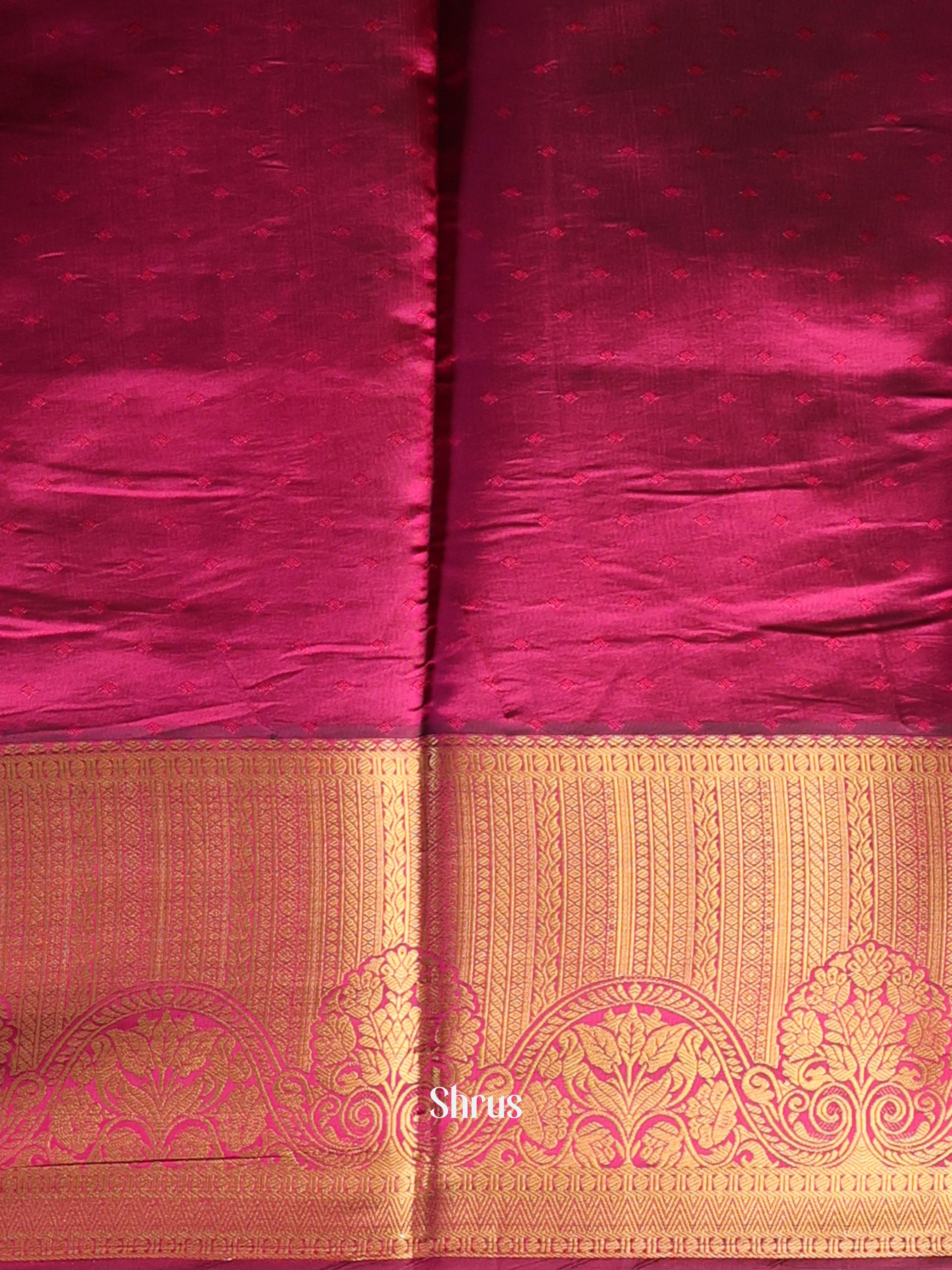Green & Maroon- Printed Silk Saree - Shop on Shrus.com