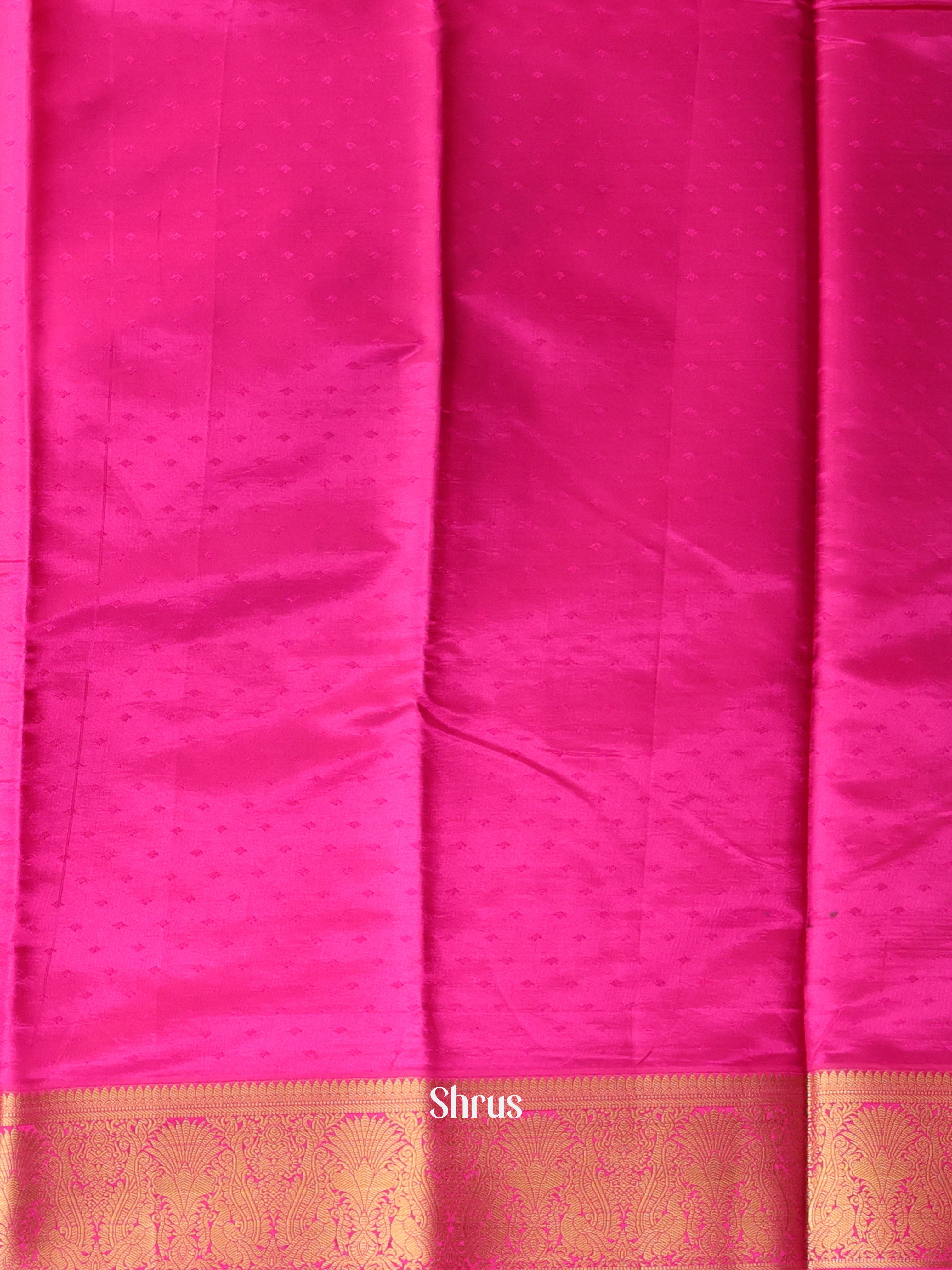 Green & Majenta- Printed Silk Saree - Shop on Shrus.com
