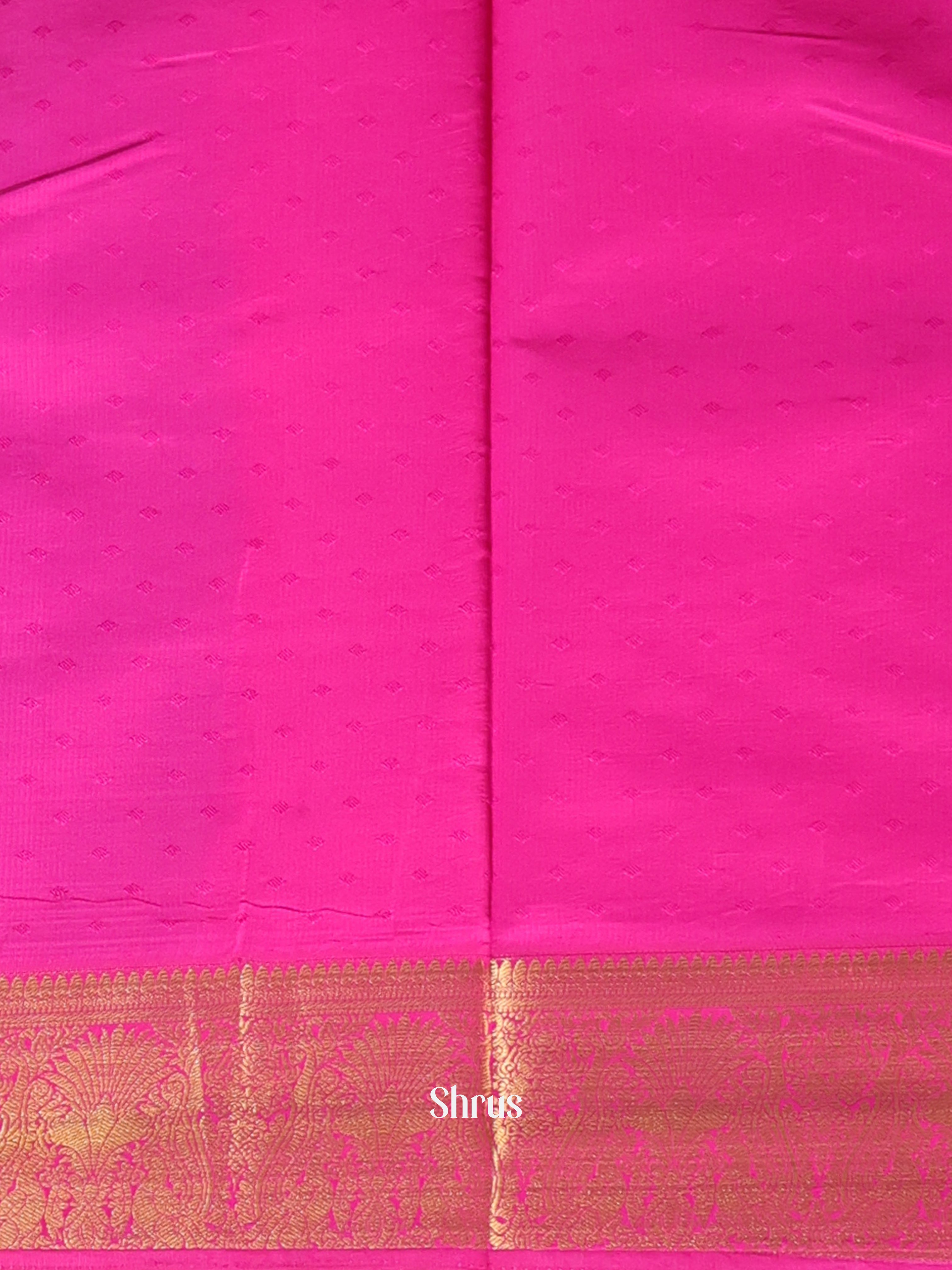 Blue & Pink - Printed Silk Saree - Shop on Shrus.com