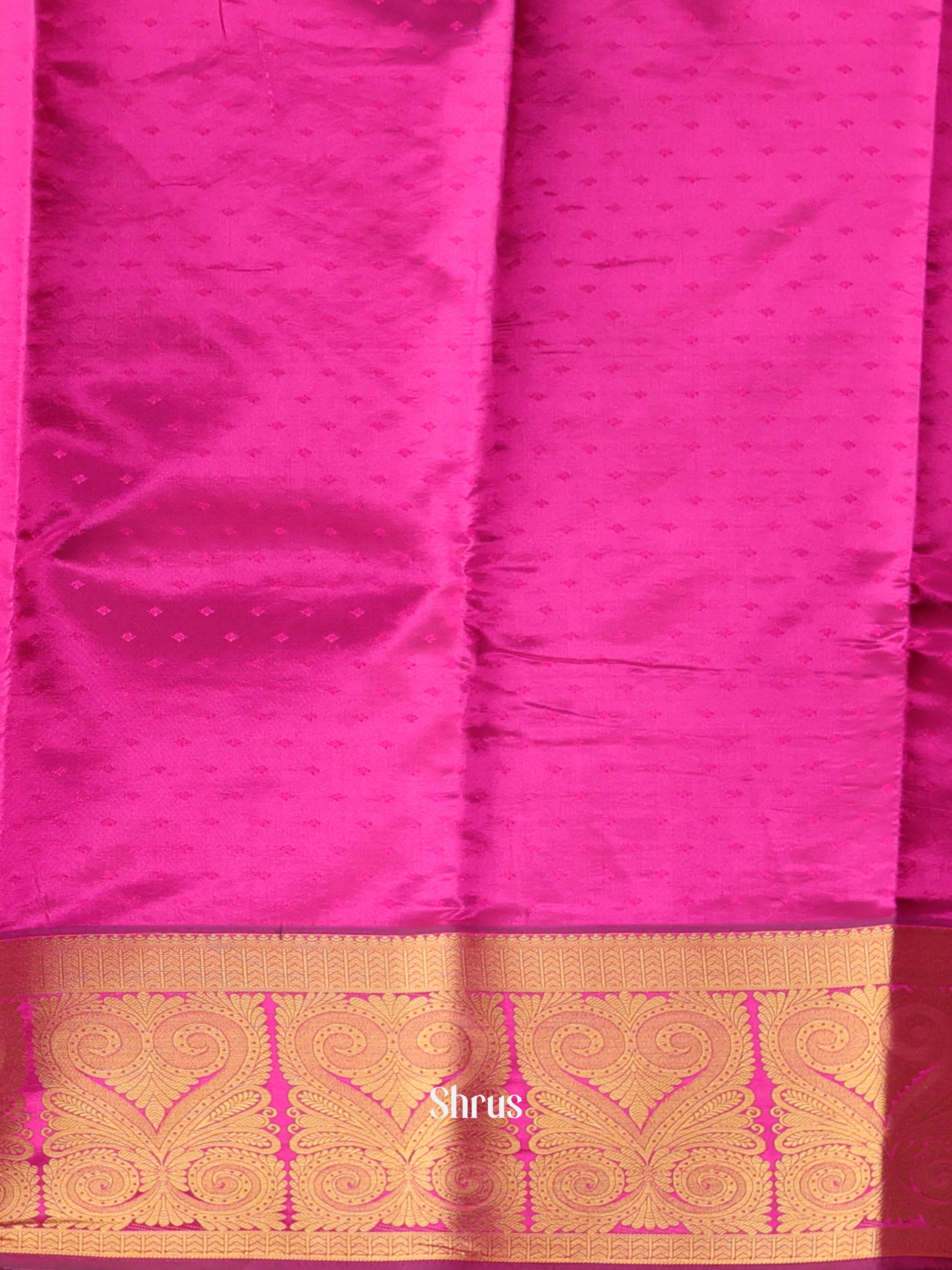 Green & Majenta - Printed Silk Saree - Shop on Shrus.com