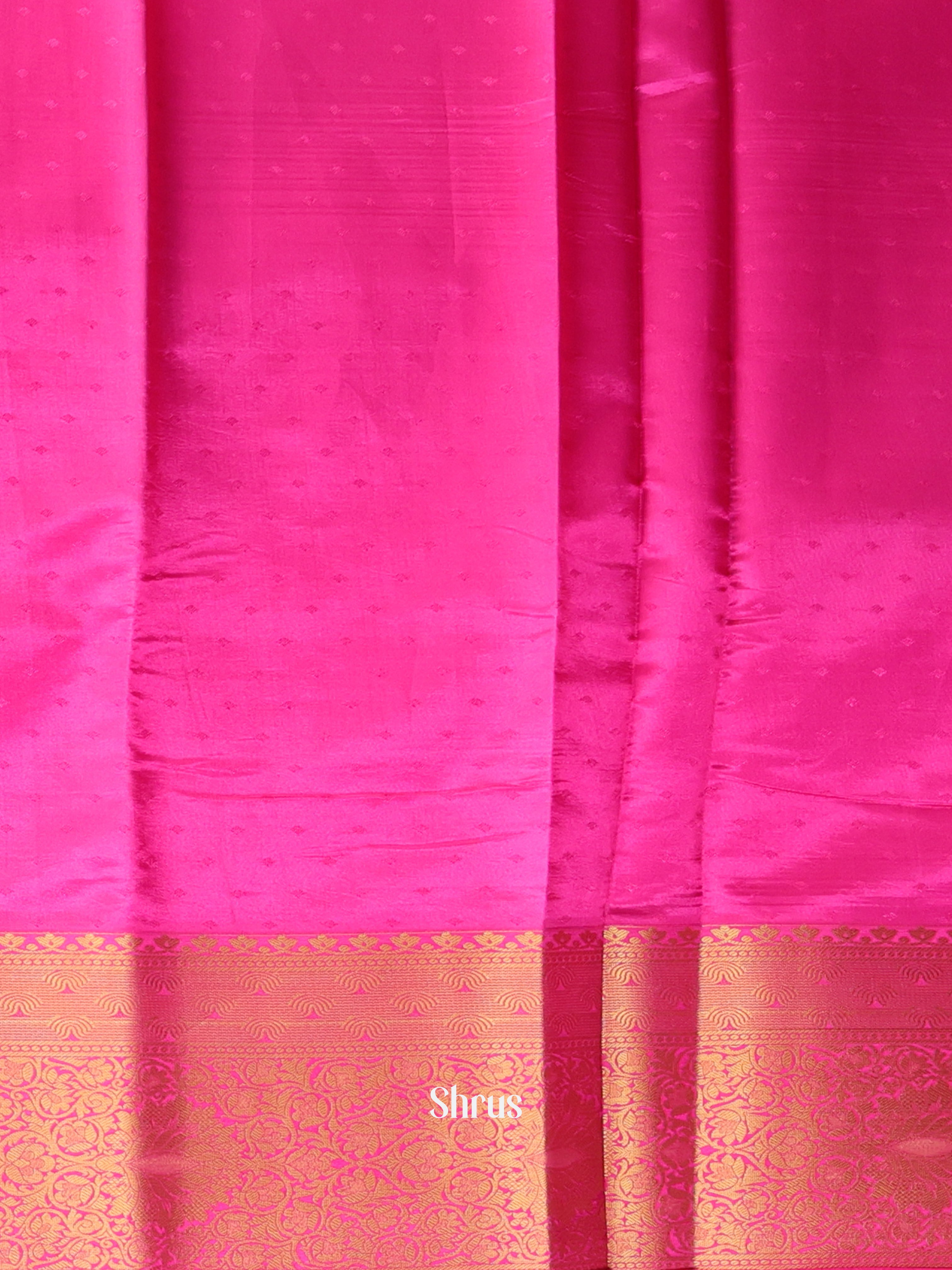 Pink- Printed Silk Saree - Shop on Shrus.com