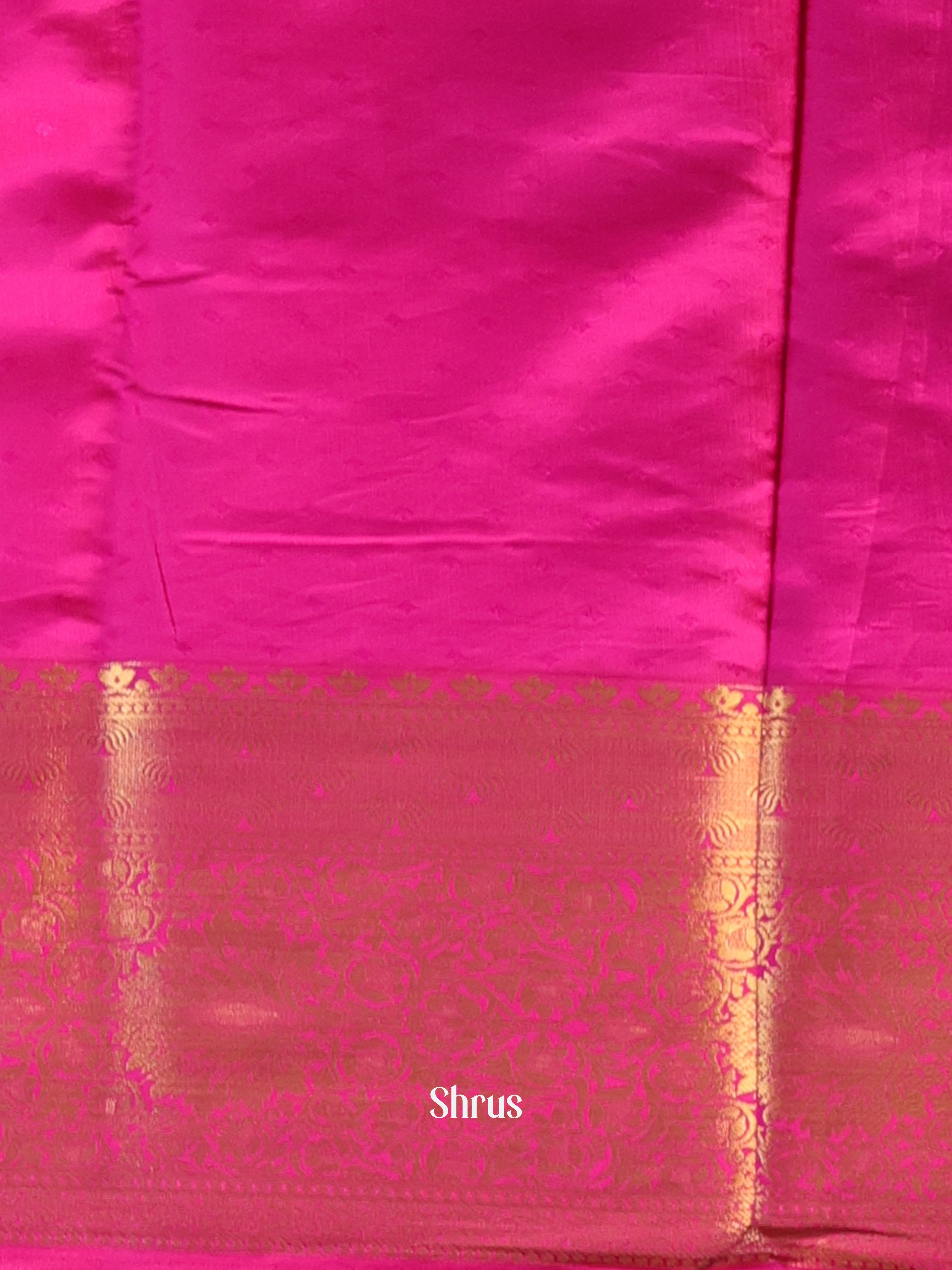 Orange & Majenta - Printed Silk Saree - Shop on Shrus.com