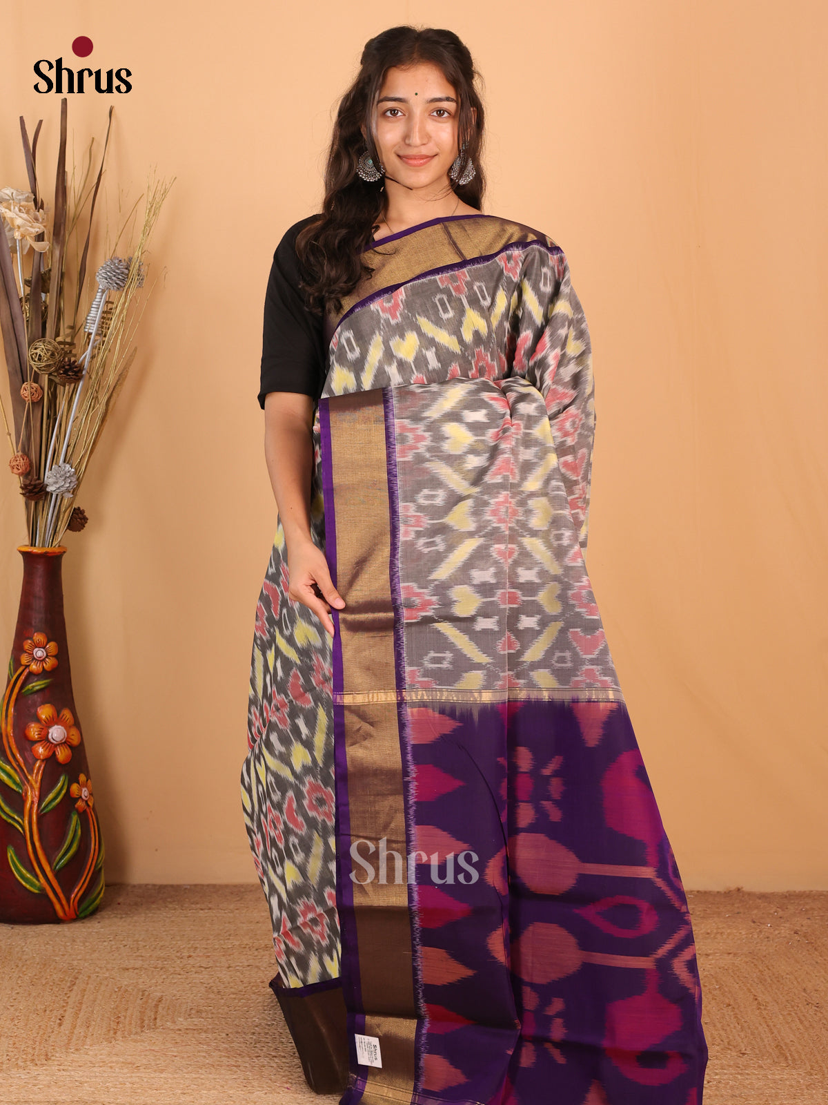 Lavender & Violet - Pochampally sico Saree - Shop on Shrus.com