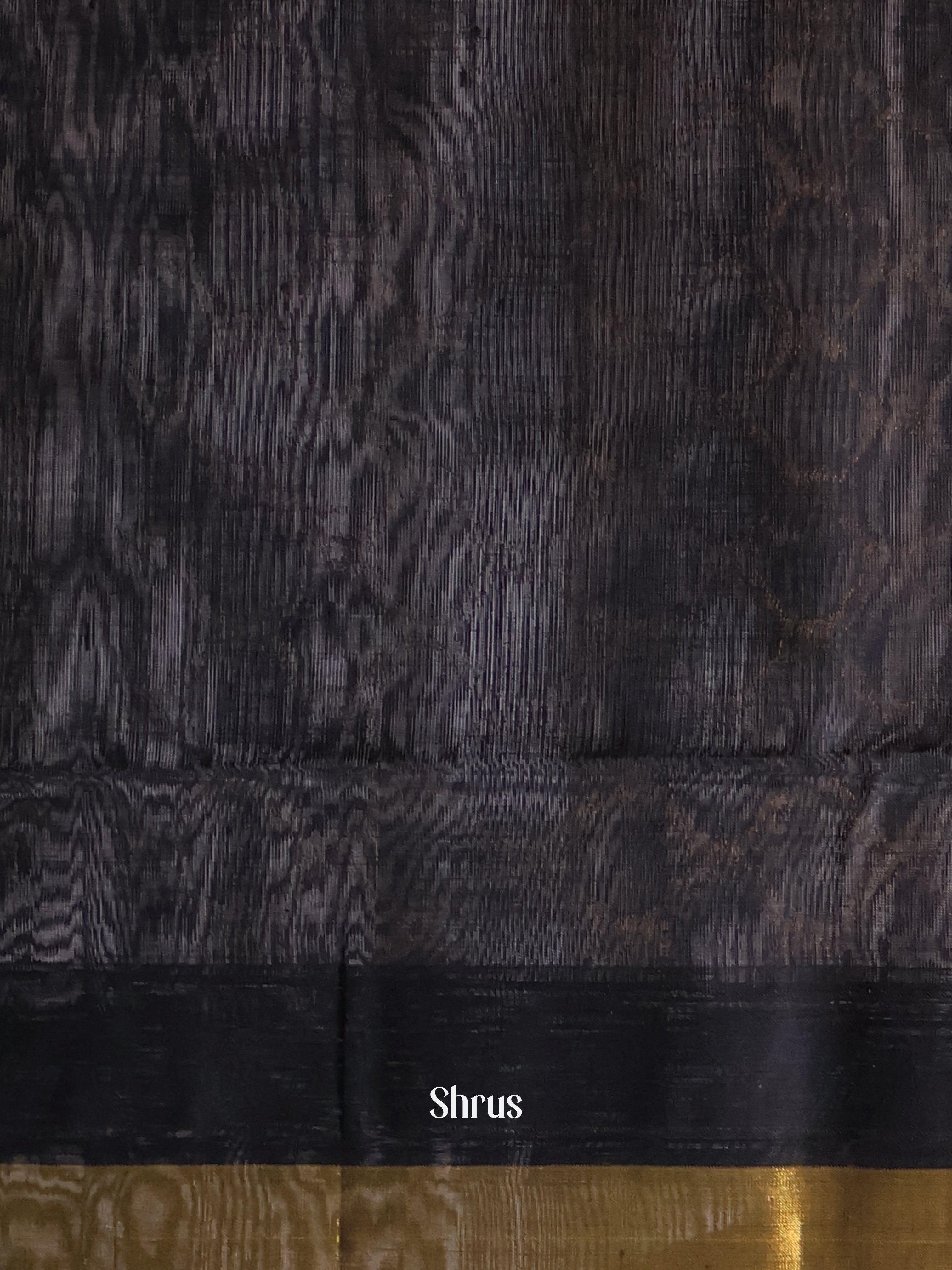 Orange Silk Cotton Saree With Contrast Black And Maroon Zari Woven Temple Border - Shop on Shrus.com