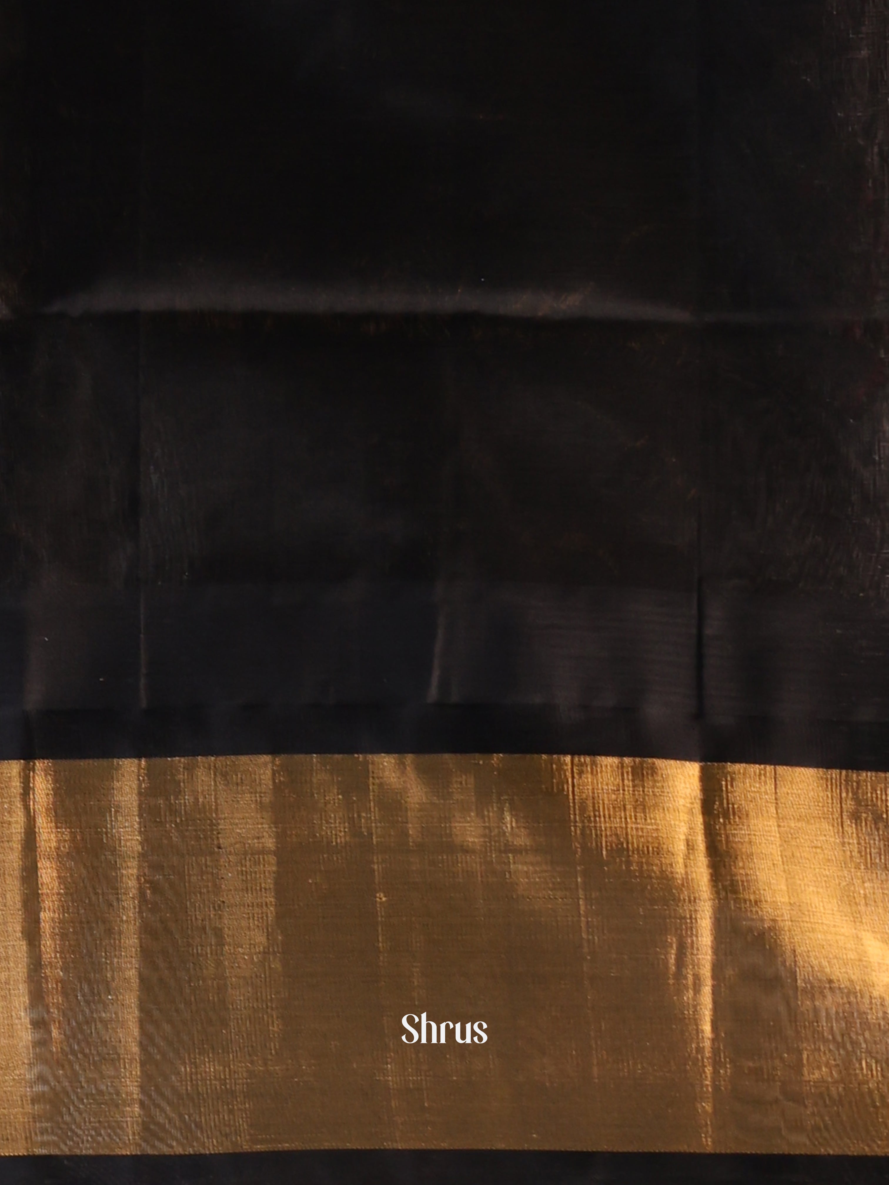 Peachish Pink & Black - Silk Cotton Saree - Shop on Shrus.com