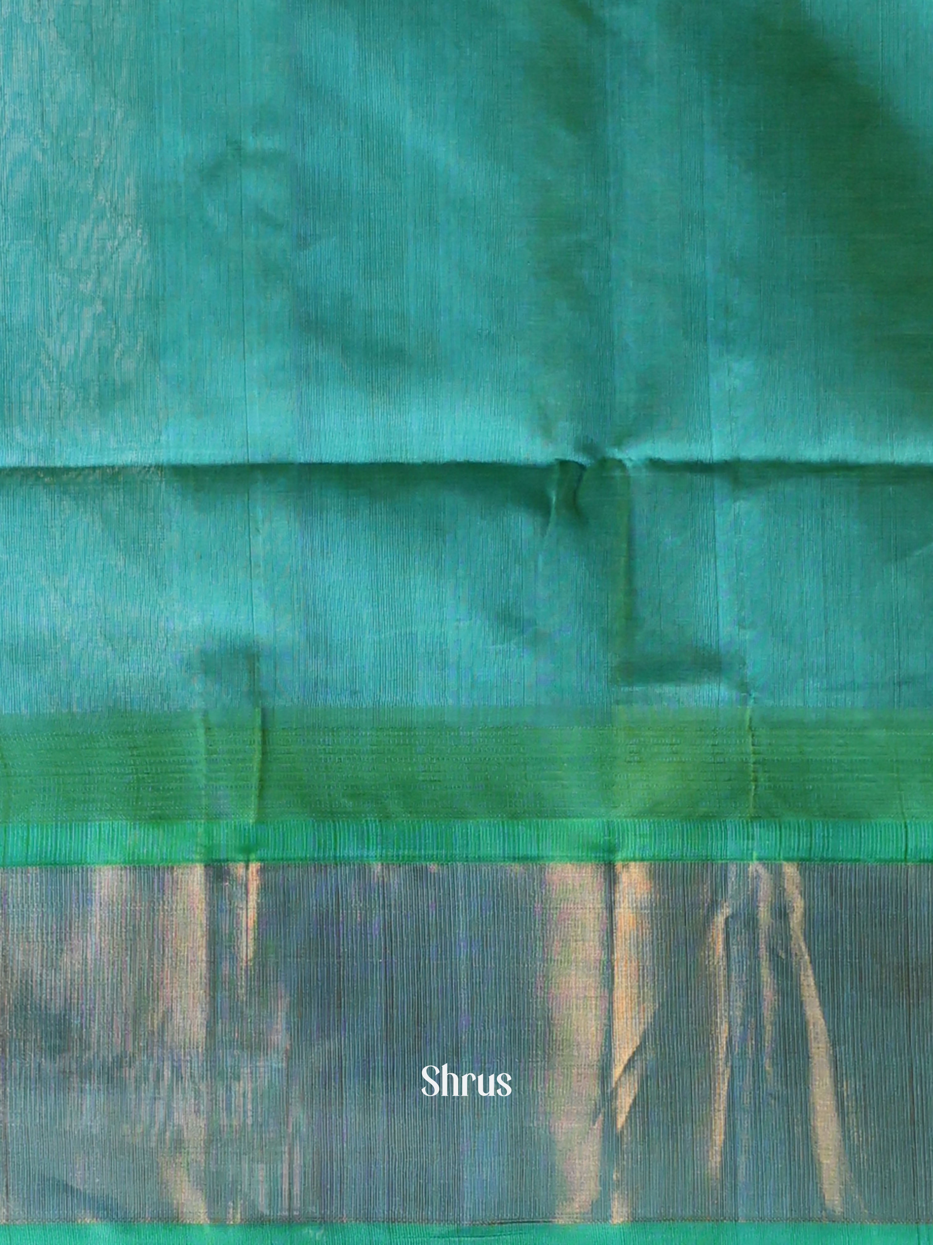 Peach & Green- Silk Cotton Saree - Shop on Shrus.com