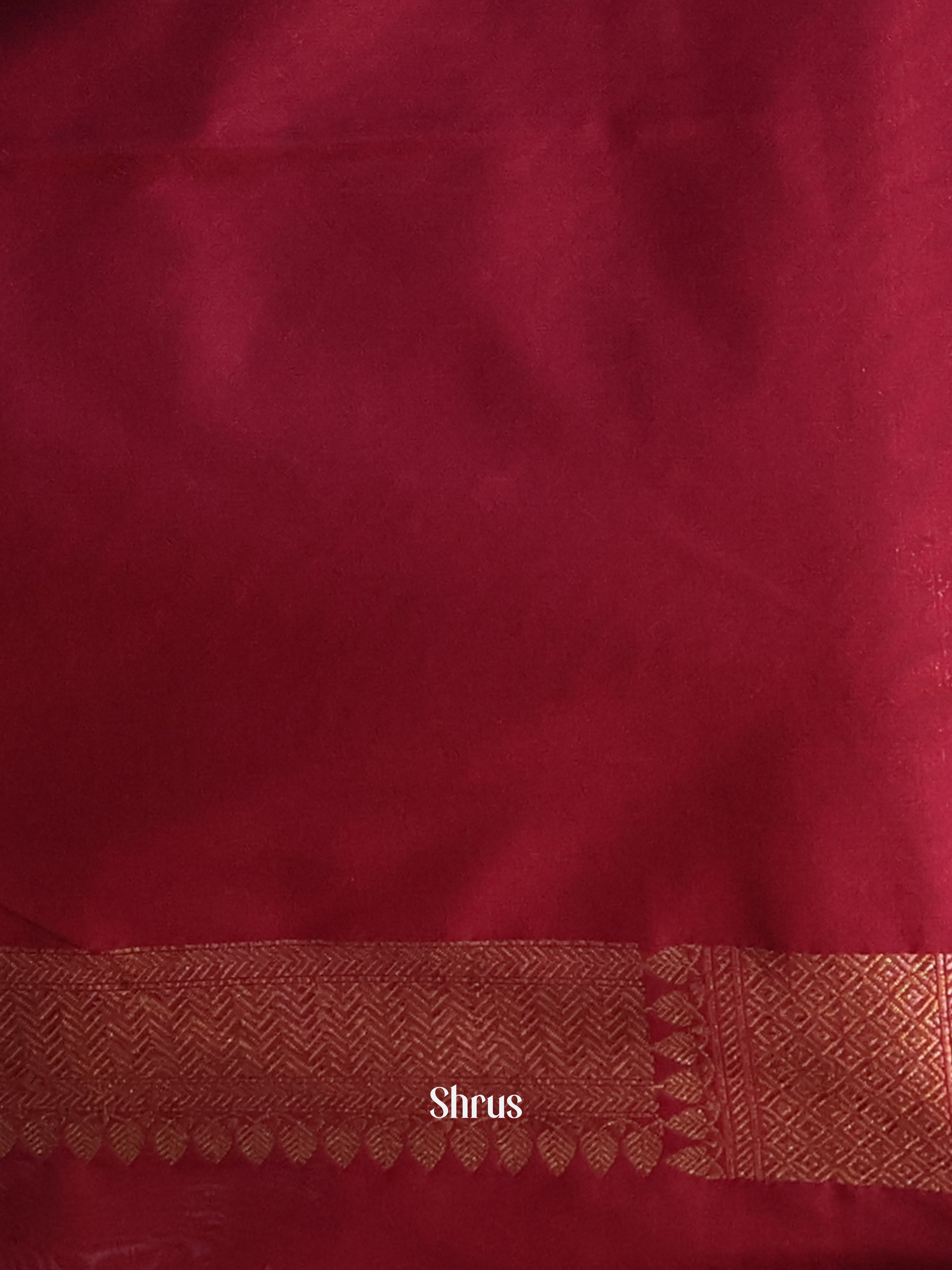 Maroon - Semi Banarasi Saree - Shop on Shrus.com